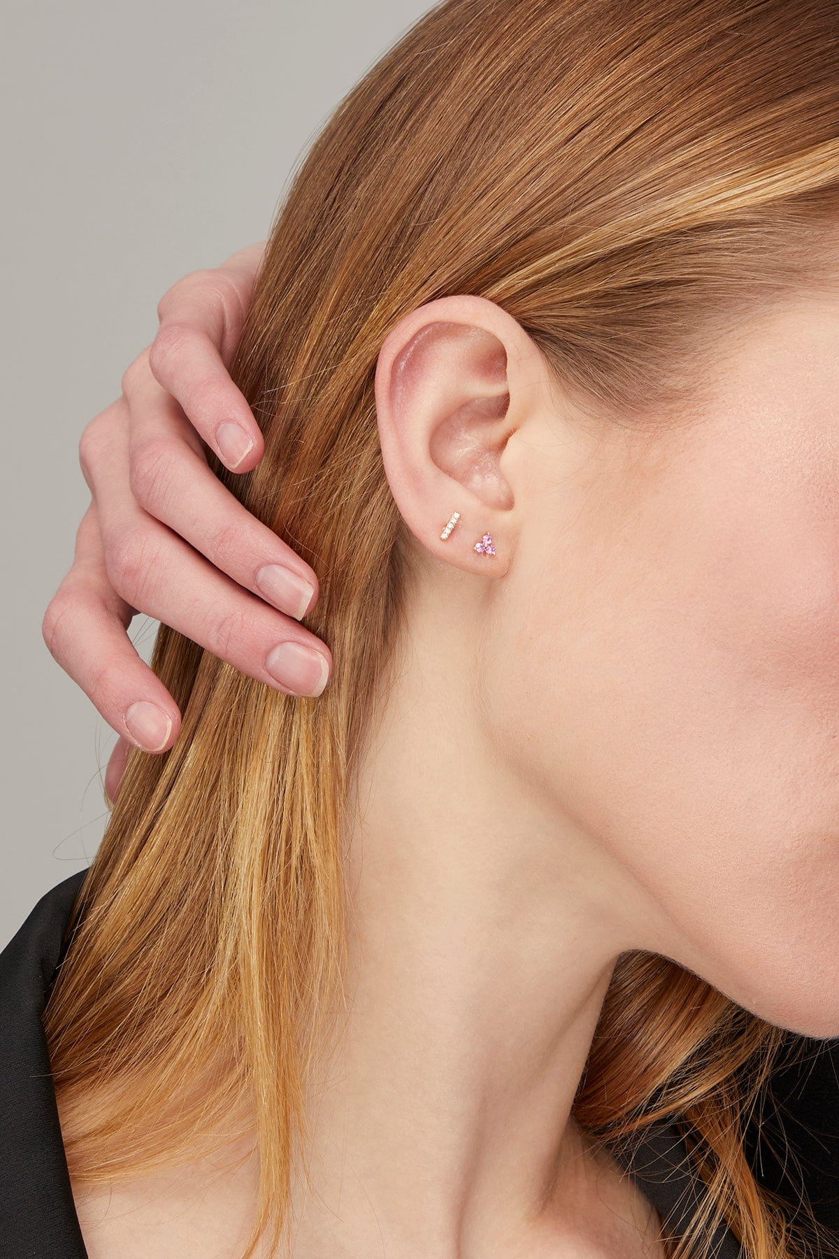 Mini Diamond Bar Single Stud in 14k Yellow Gold - Image 2