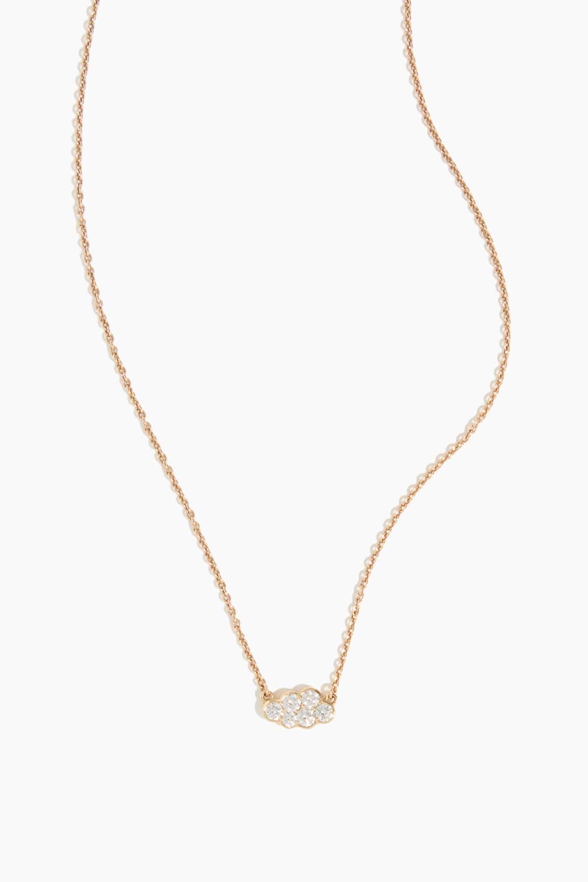 Mini Diamond Cloud Necklace in 14k Yellow Gold