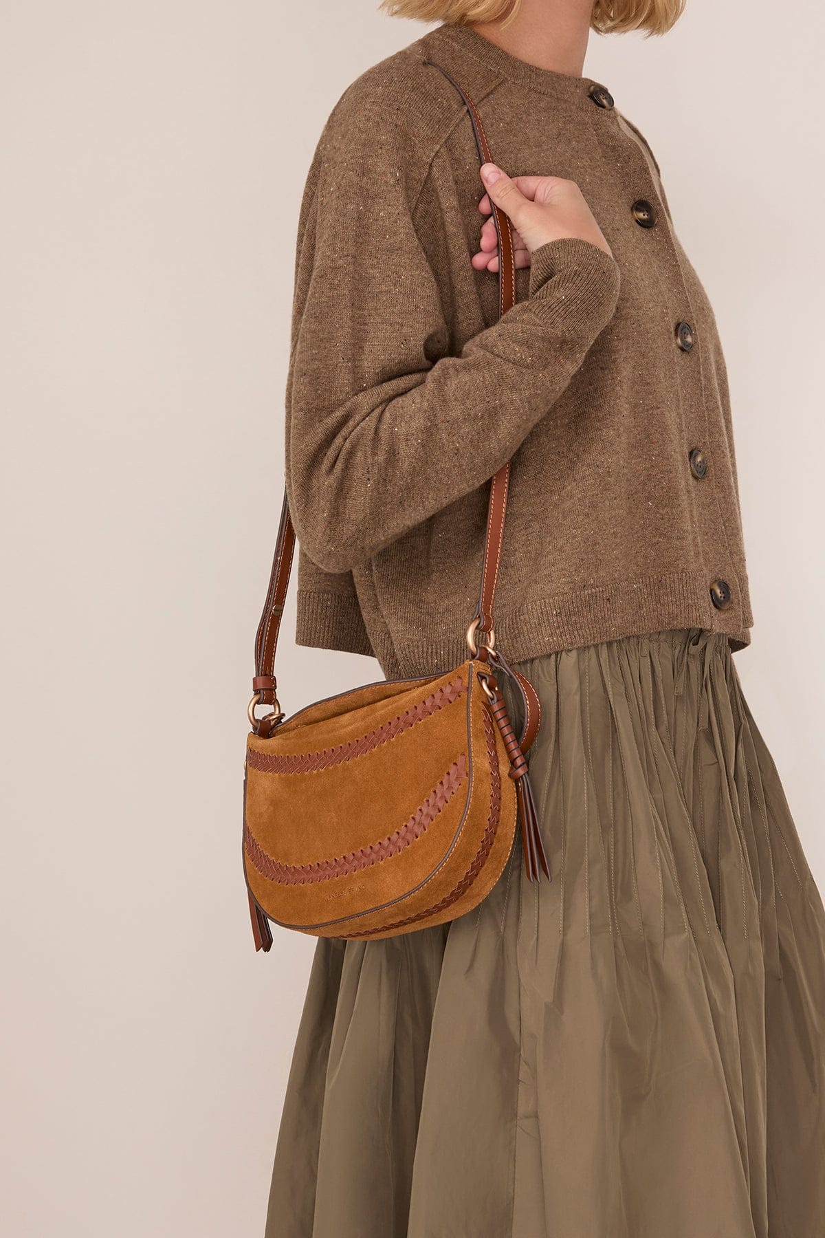 Mini Suede Daily Bag in Caramel - Image 2