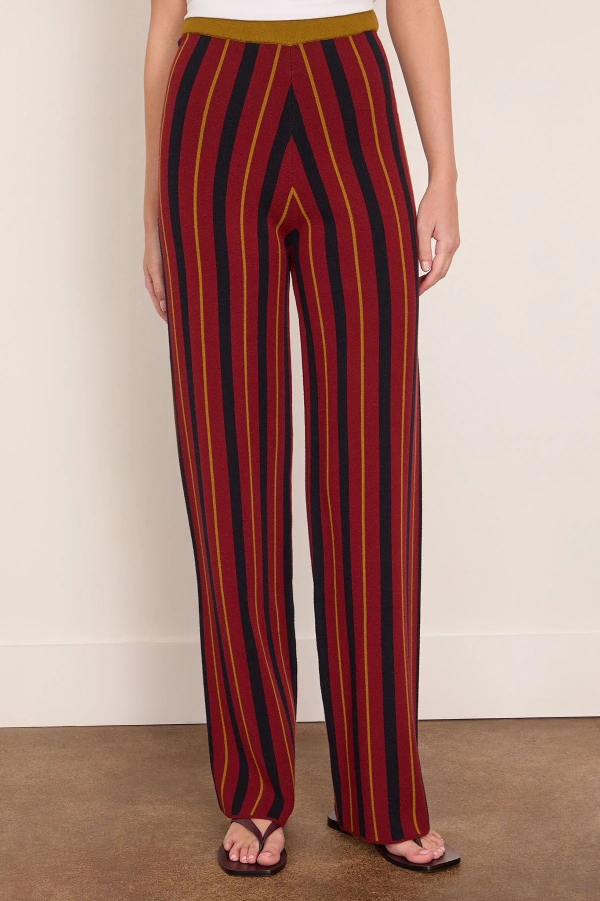 Mira Knitted Pant in Red Stripes - Image 3