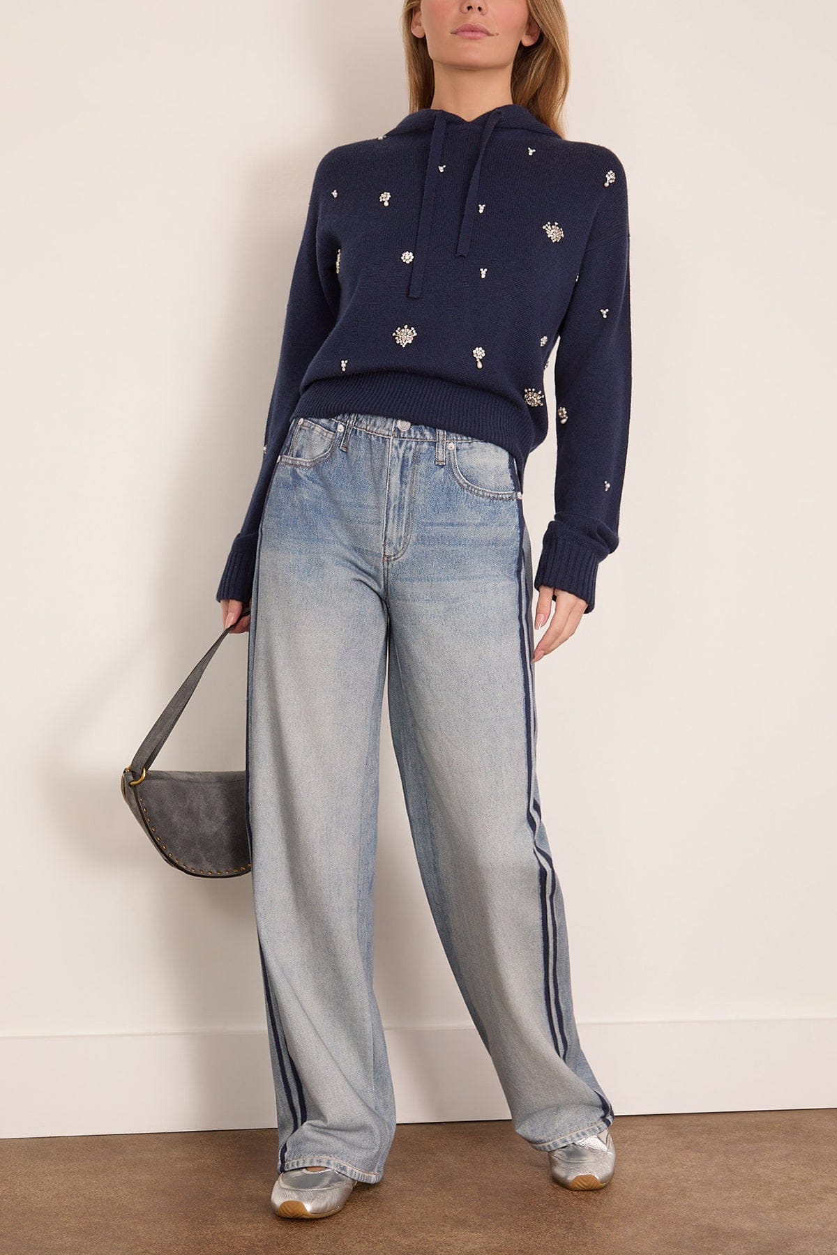 Miramar Terry Wide Leg Track Pant in Coney - Image 2