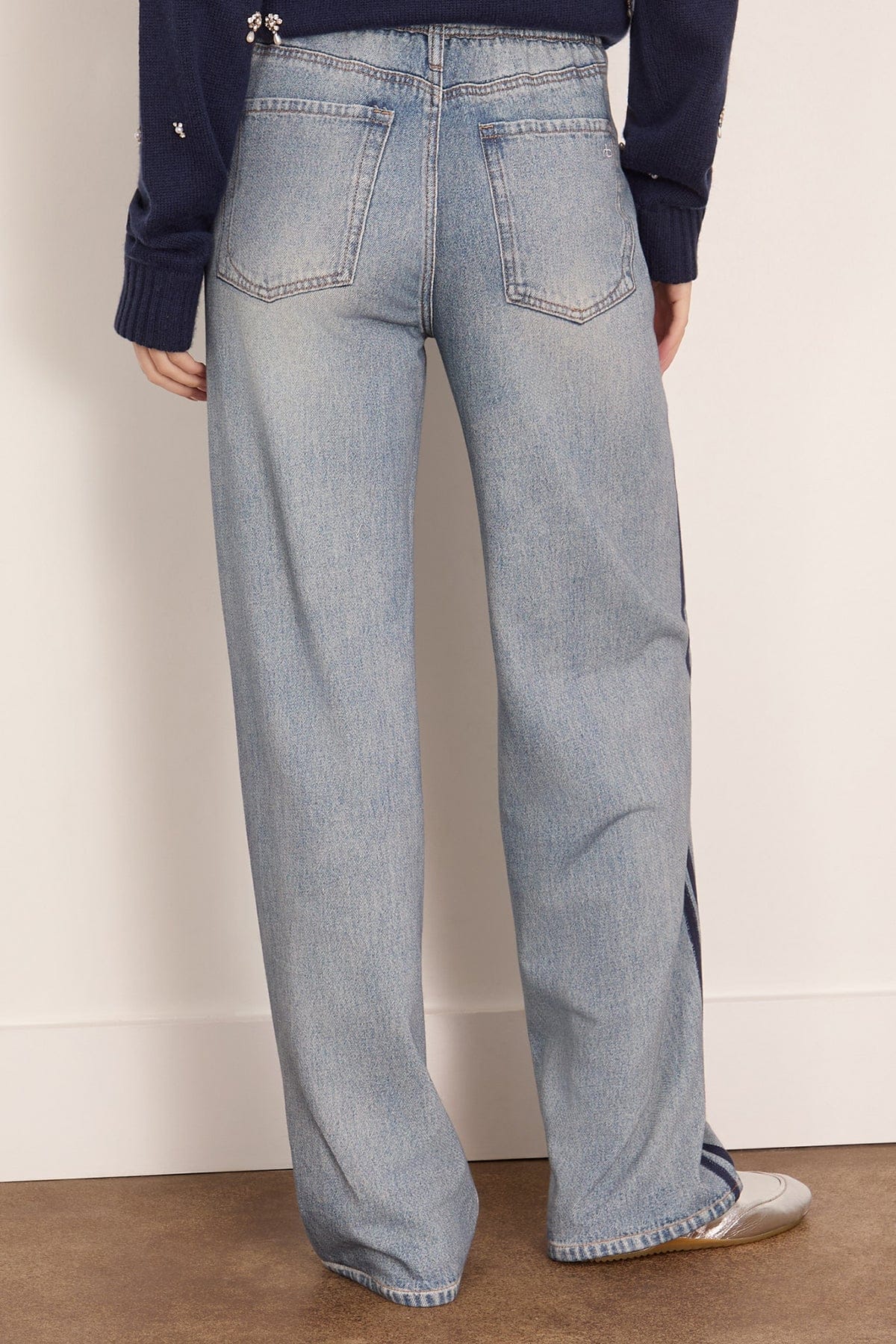 Miramar Terry Wide Leg Track Pant in Coney - Image 4