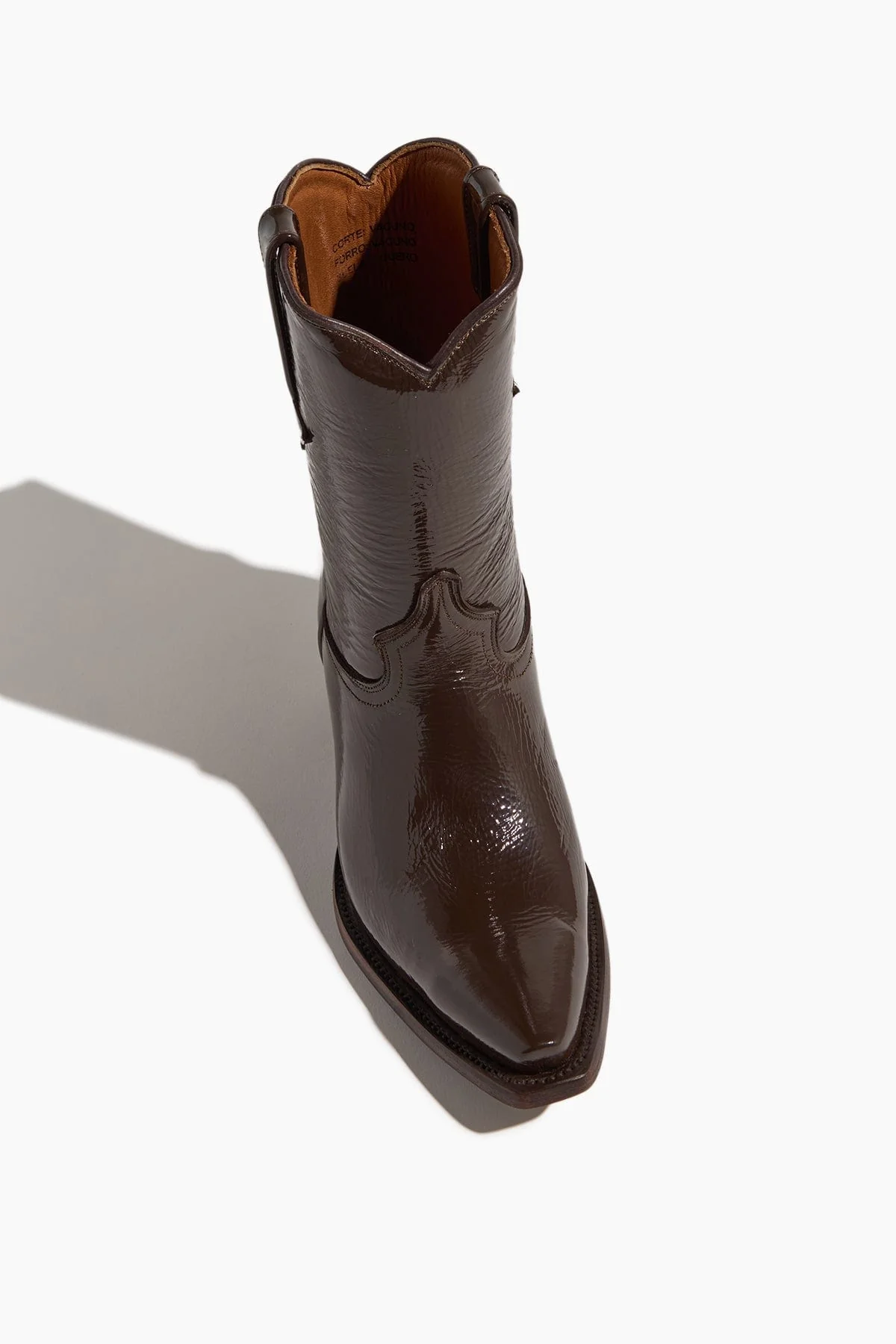 Mocha Patent Shorty Boot in Coffee - Image 4