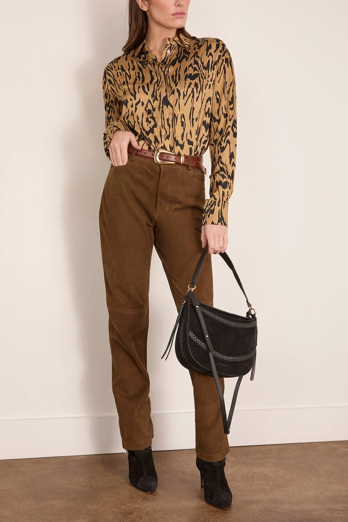 Moiree Print Satin Oversized in Honey - Image 2