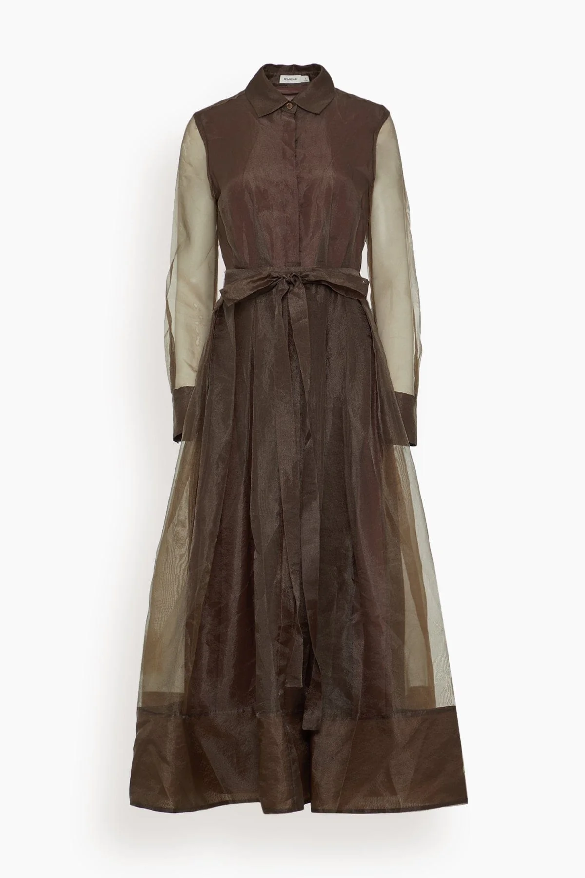 Montgomery Long Sleeve Button Up Midi Dress in Chocolate