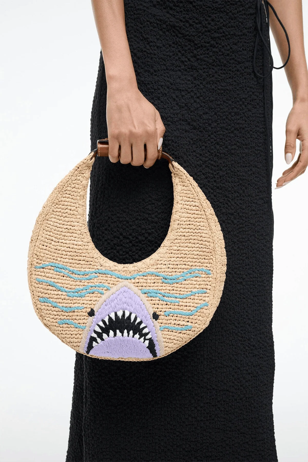 Moon Raffia Tote Bag in Great White - Image 2