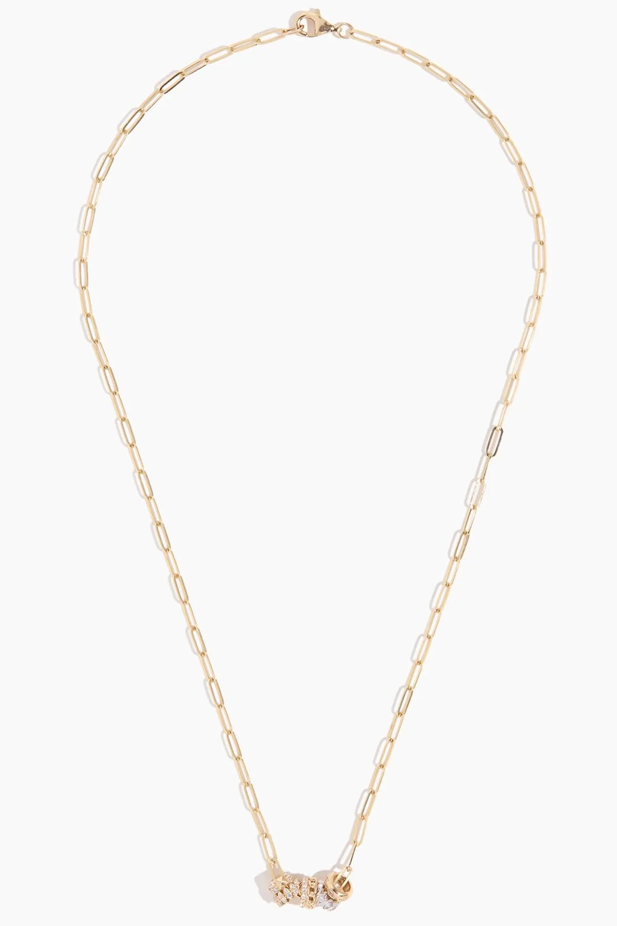 Multiring Paperclip Necklace in 14k Yellow Gold - Image 3