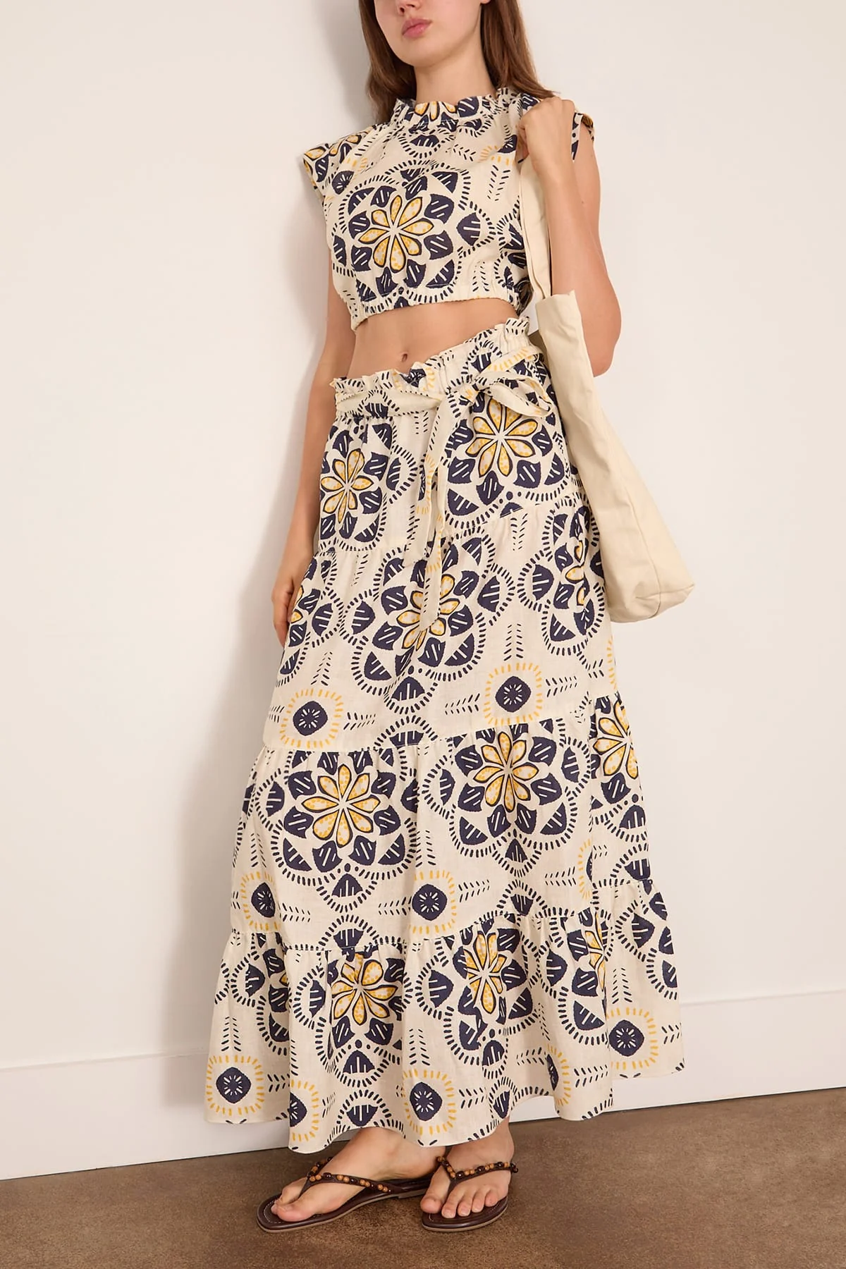 Muna Ruched Crop Top in Adey Soleil - Image 2