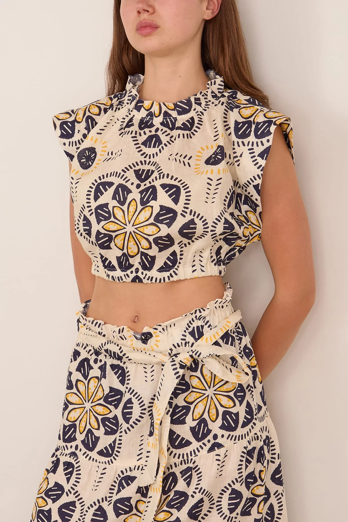 Muna Ruched Crop Top in Adey Soleil - Image 3
