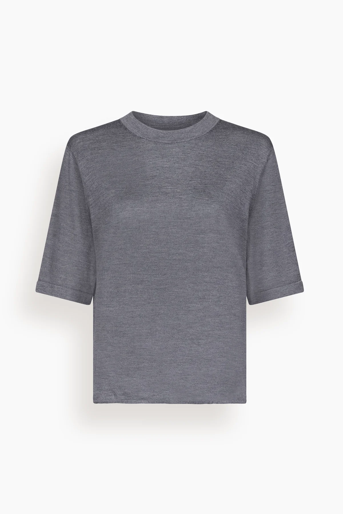 Nala Fine Short Sleeve Top in Anthracite Melange