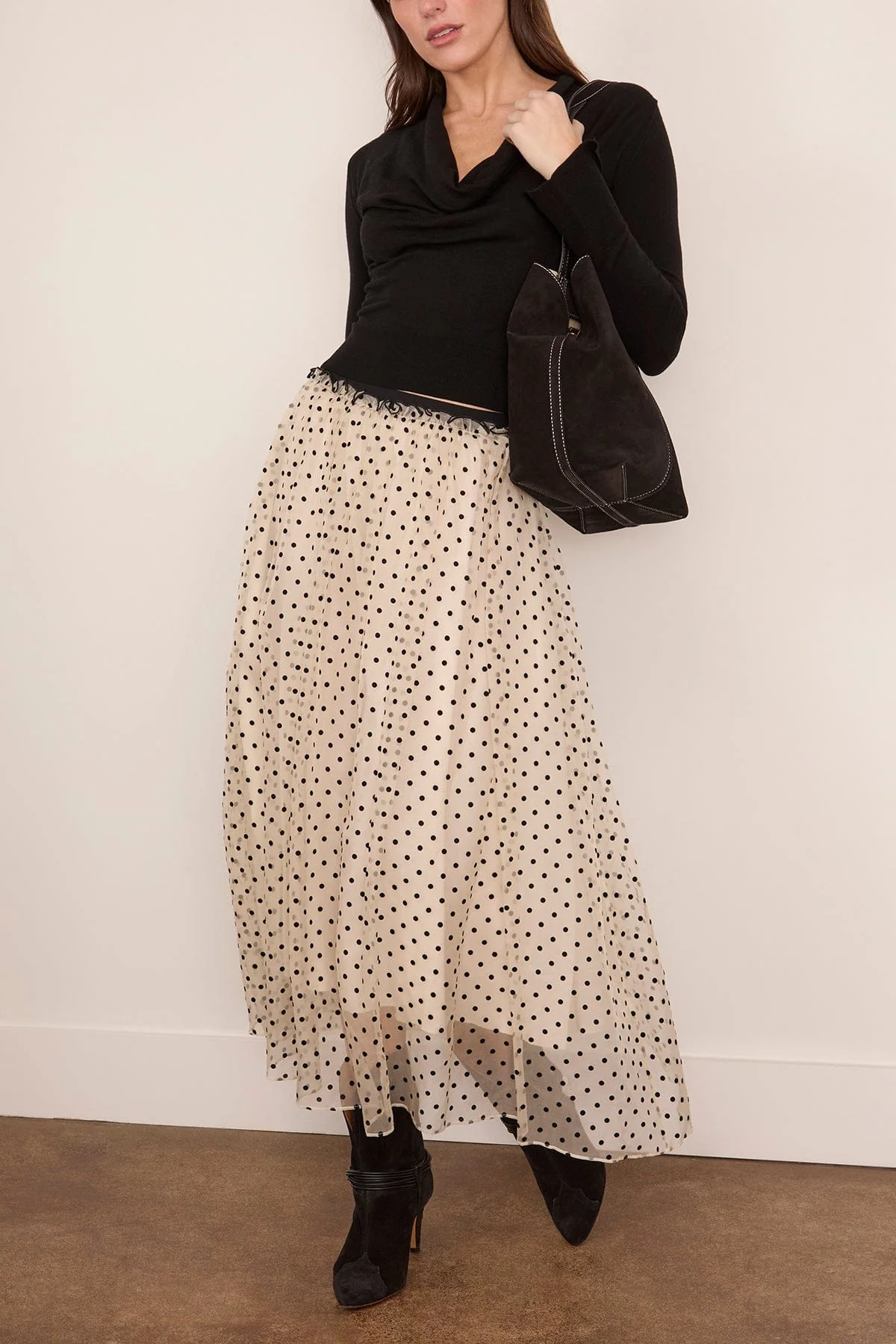 Natia Cowl Neck Top in Black - Image 2