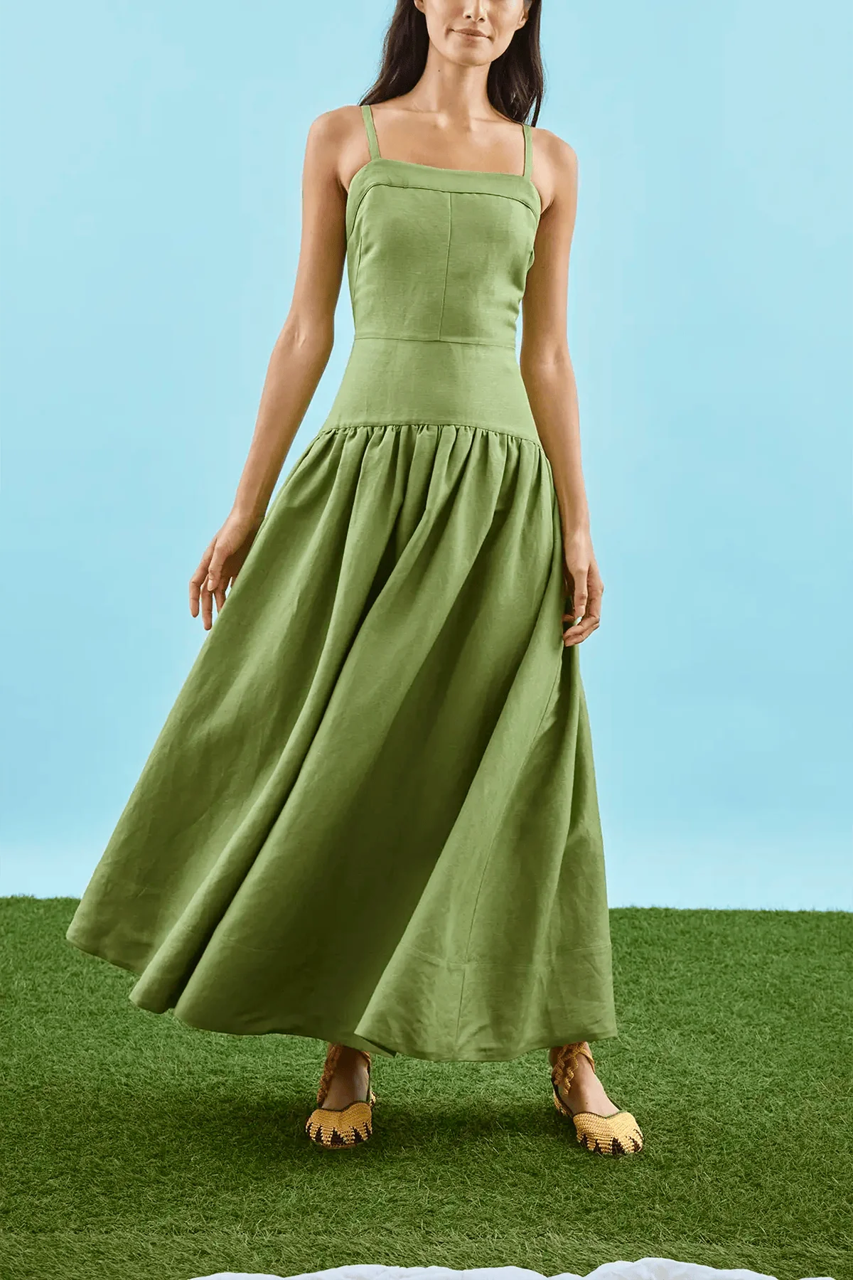 Newberry Dress in Glass Green - Image 2