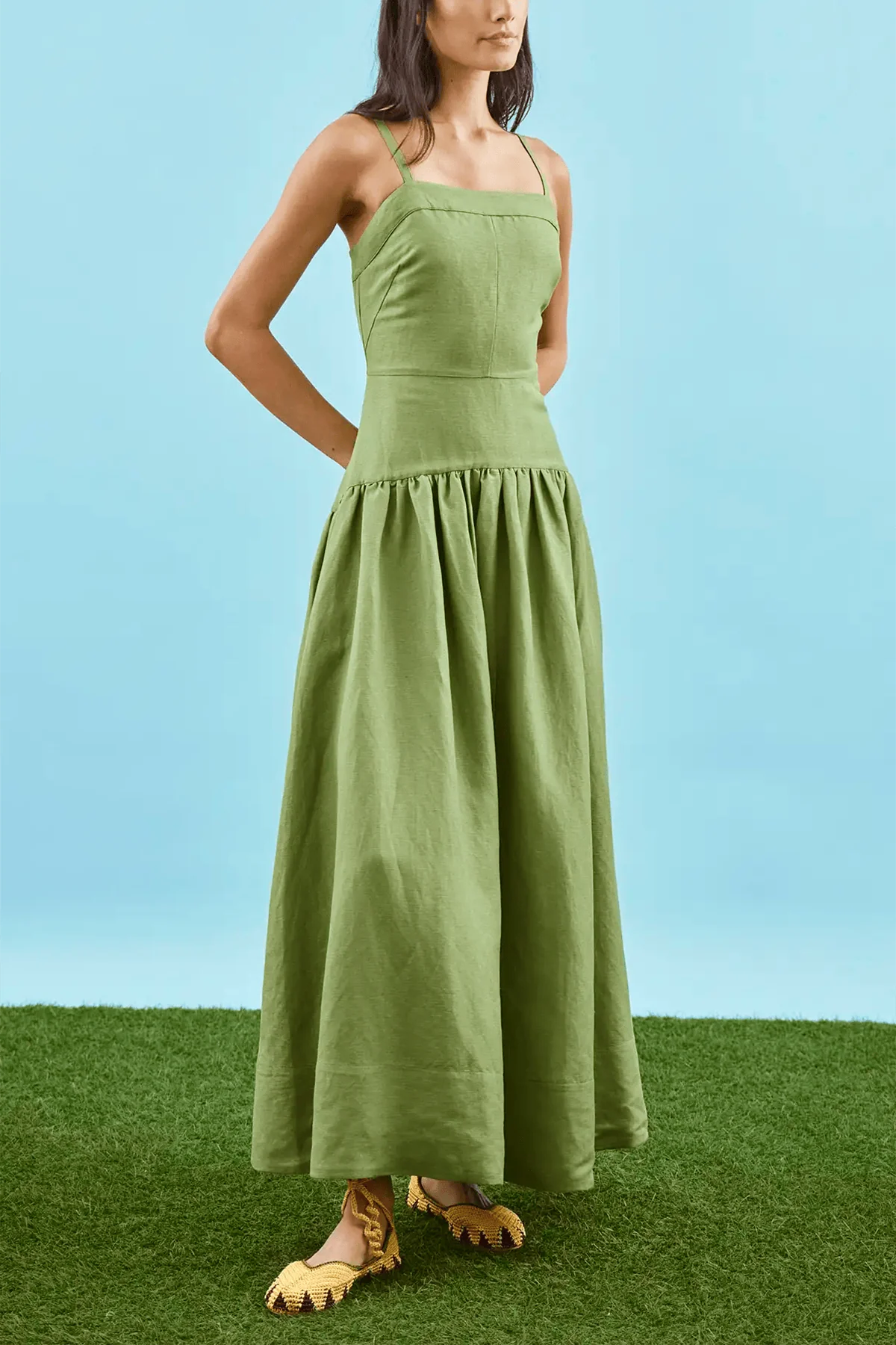 Newberry Dress in Glass Green - Image 3