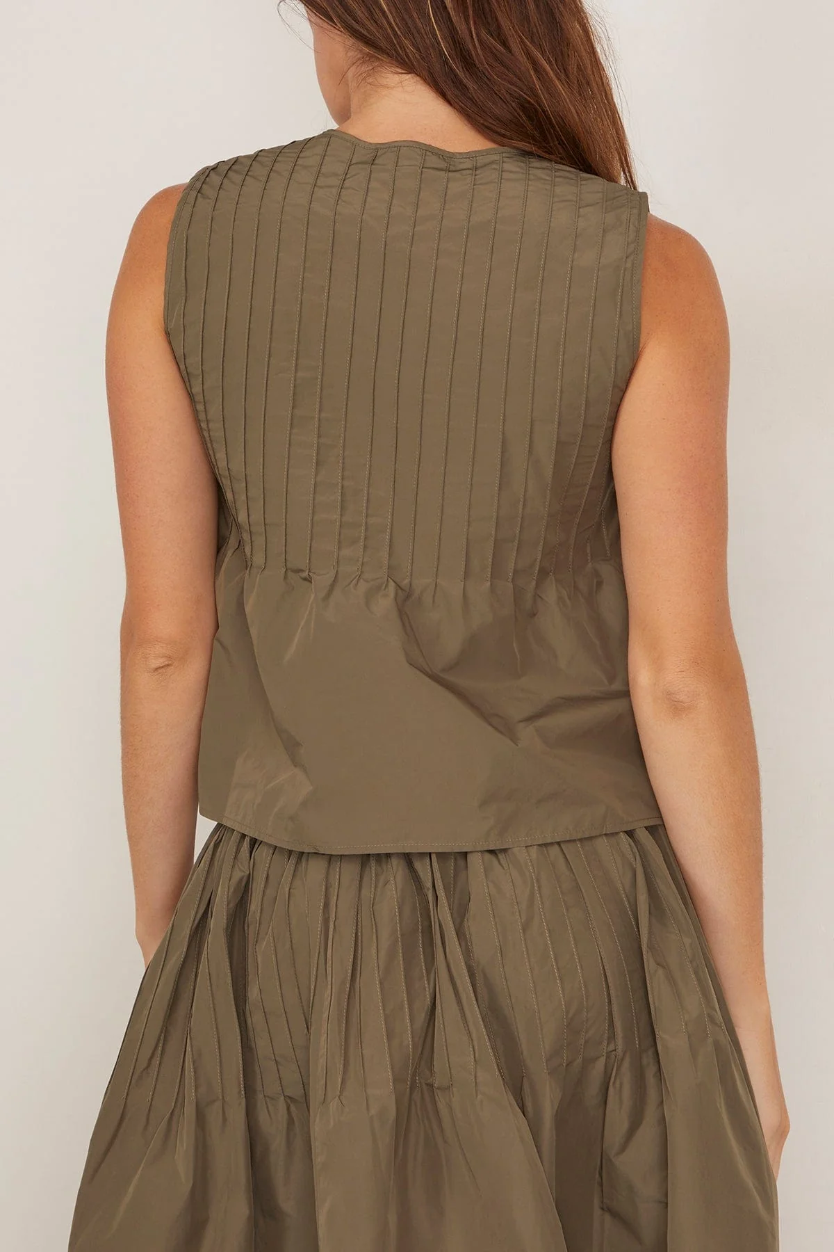 Nina Tie Front Top in Olive - Image 4