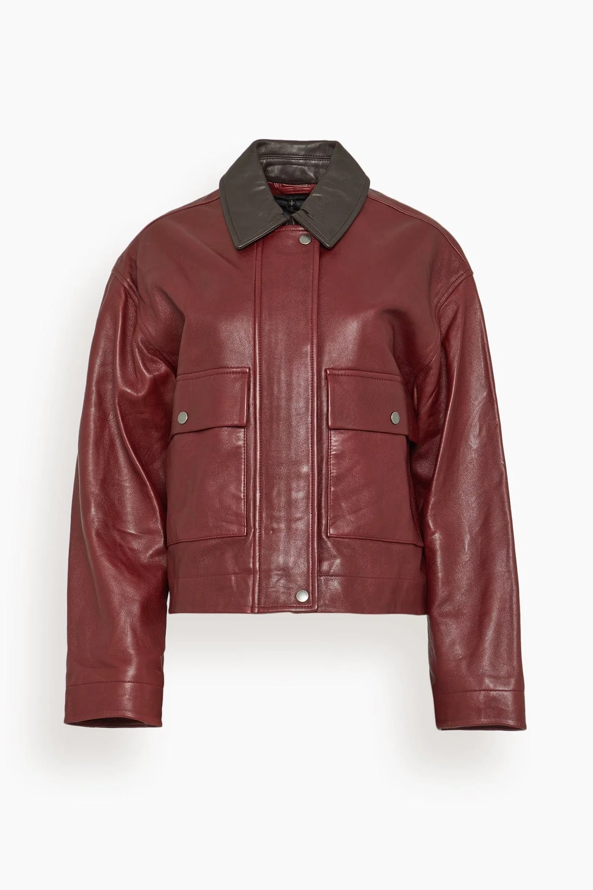 Nonie Leather Jacket in Burgundy