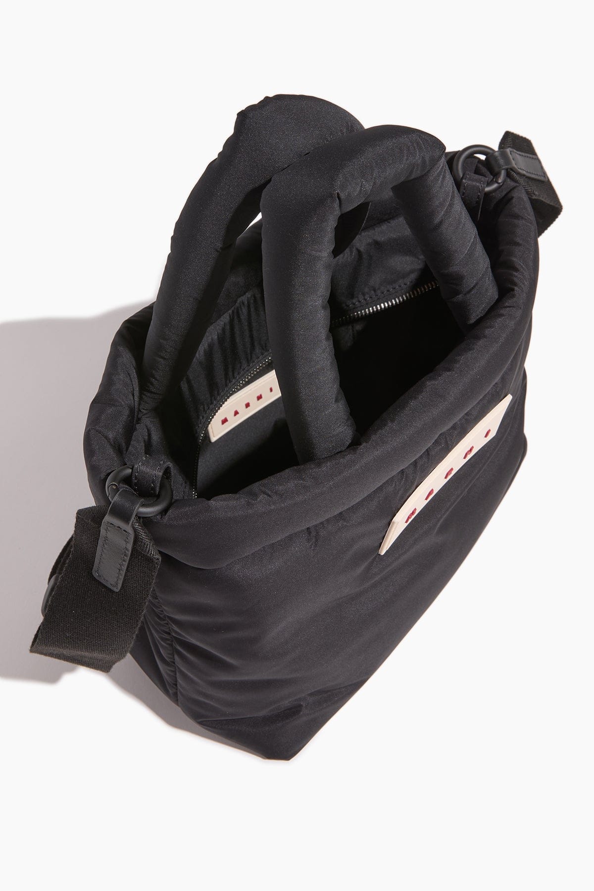 Nylon Puff Small Tote Bag in Black - Image 5