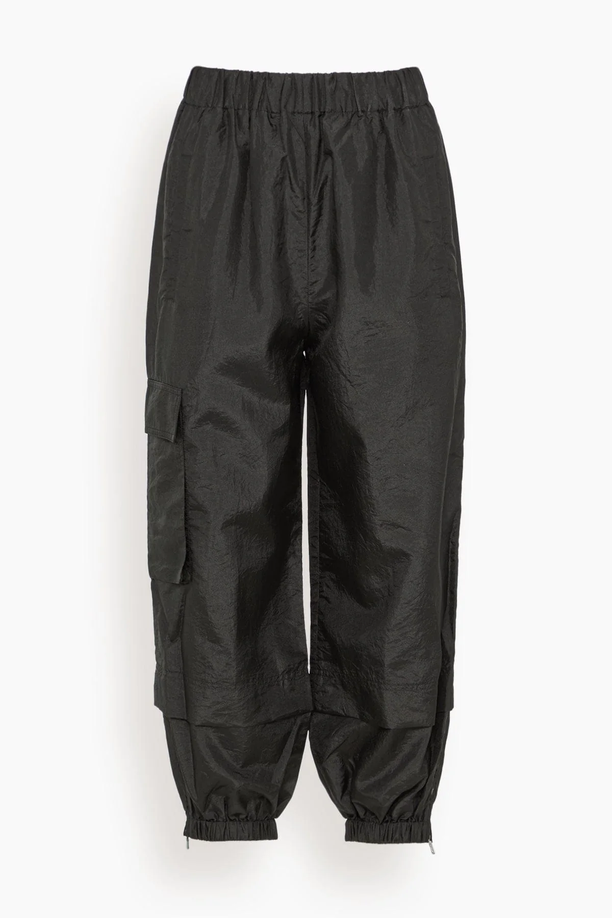 Nylon Pull On Jogger in Black