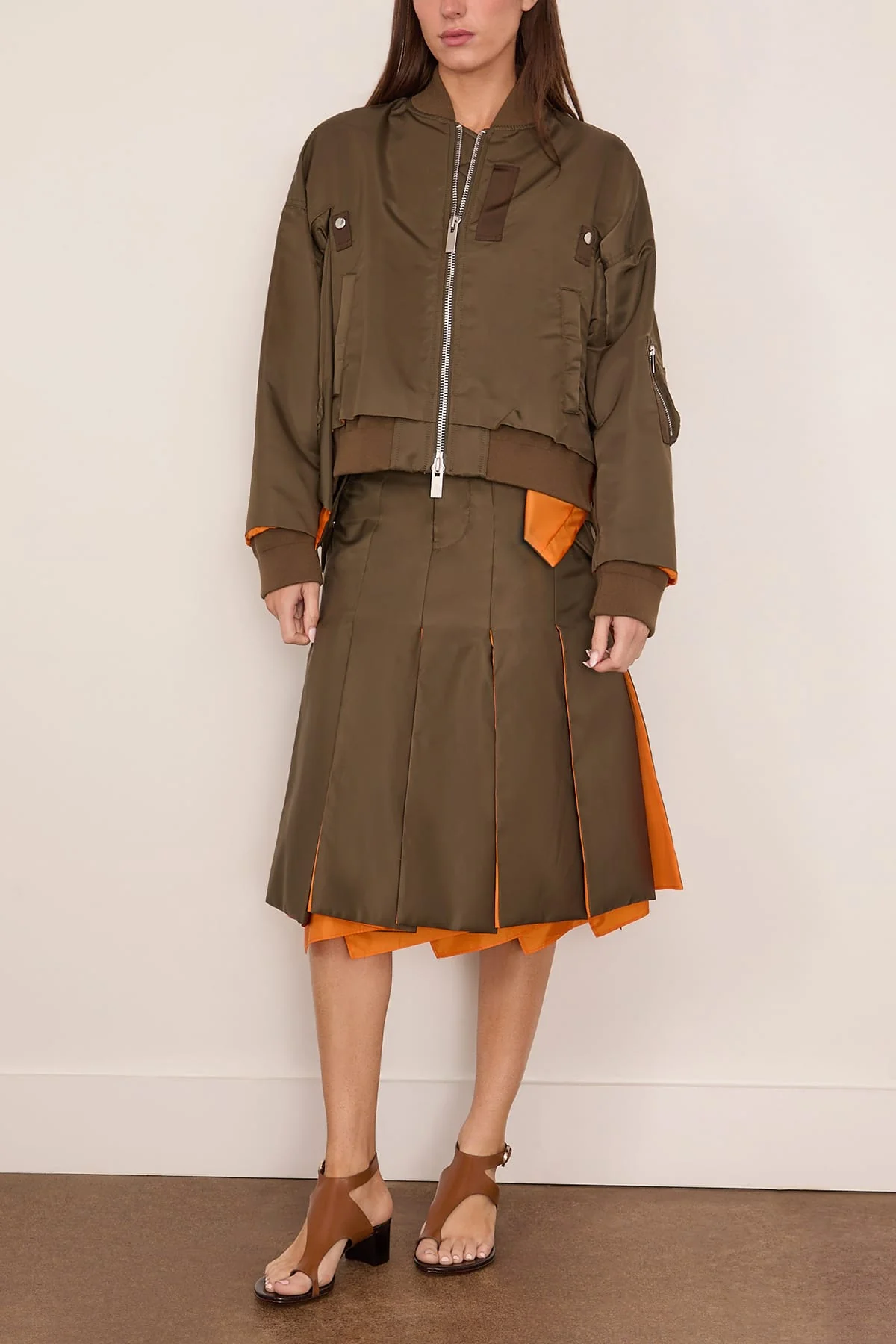 Nylon Twill Blouson in Dark Khaki - Image 2