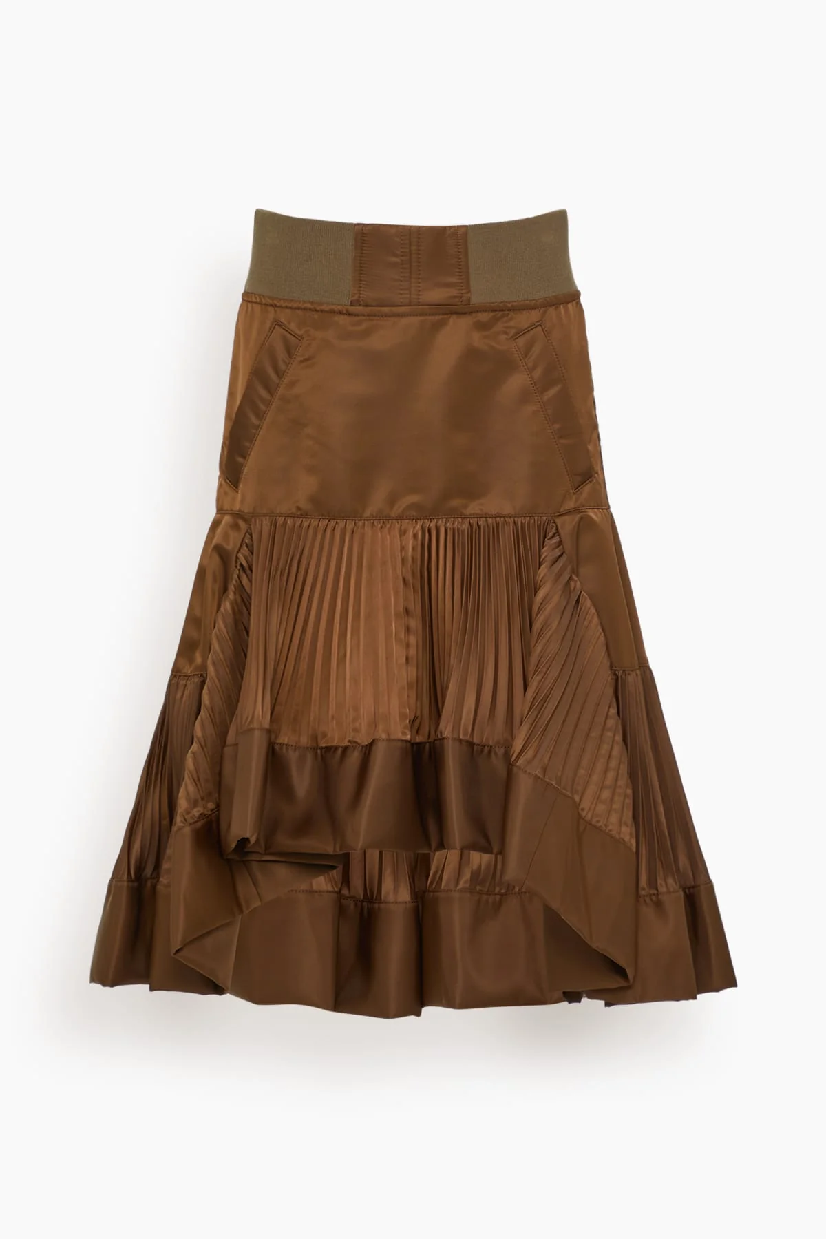 Nylon Twill Skirt in Brown