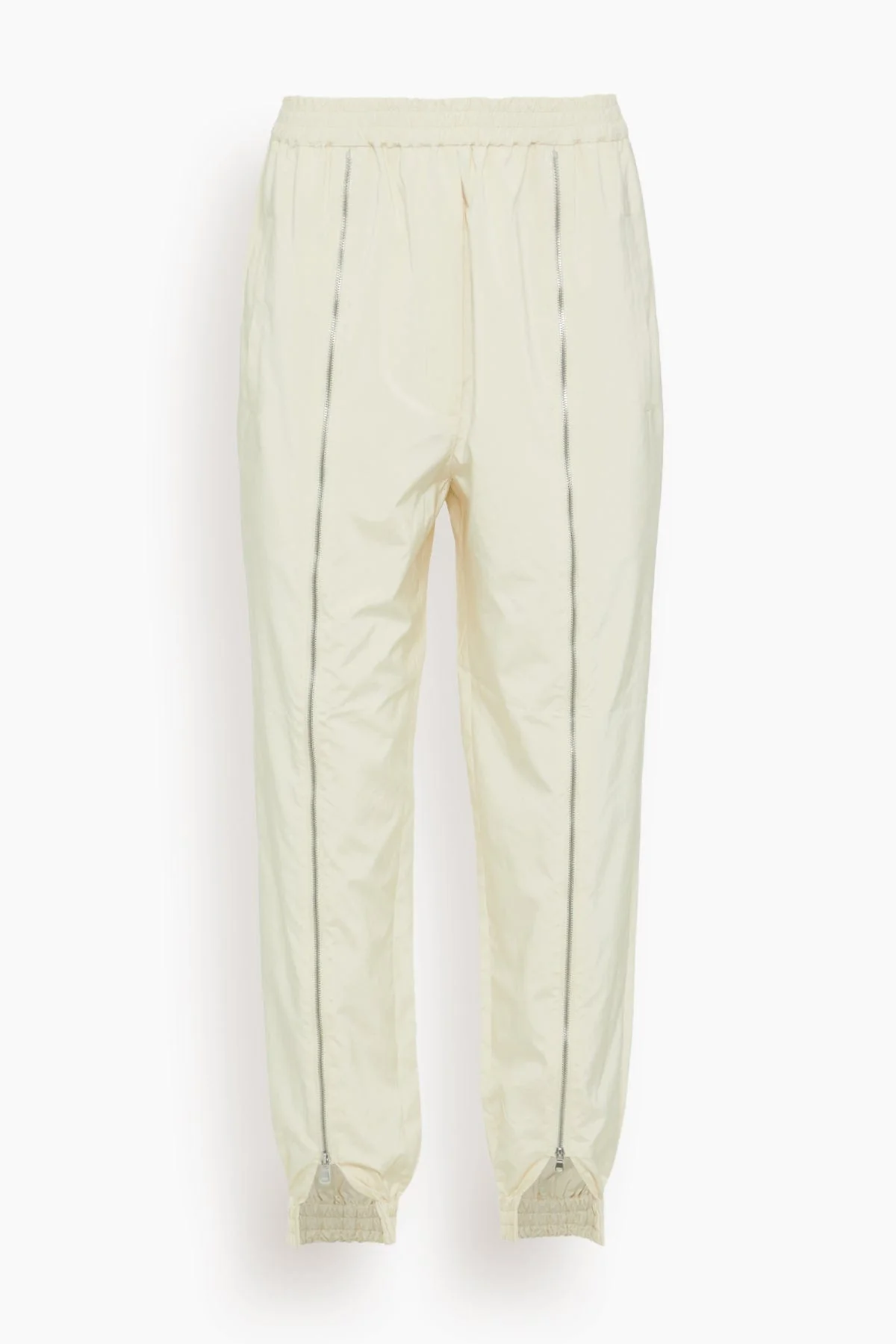 Nylon Zipper Jogger in Ivory