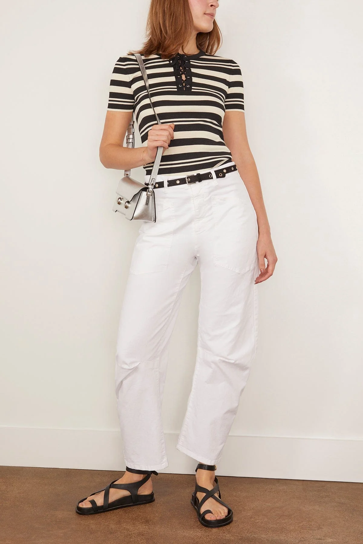 Oaklynn Sweater in Black/Ivory Stripe - Image 2