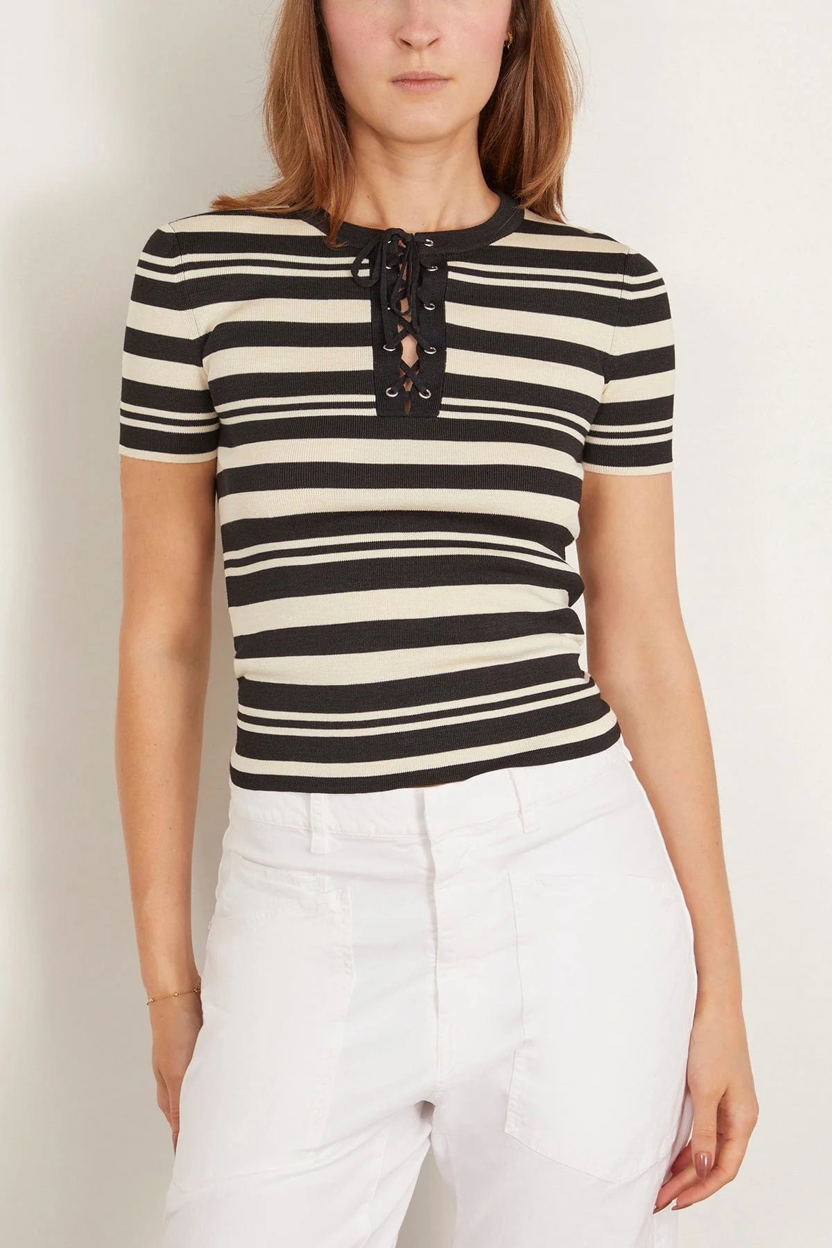 Oaklynn Sweater in Black/Ivory Stripe - Image 3
