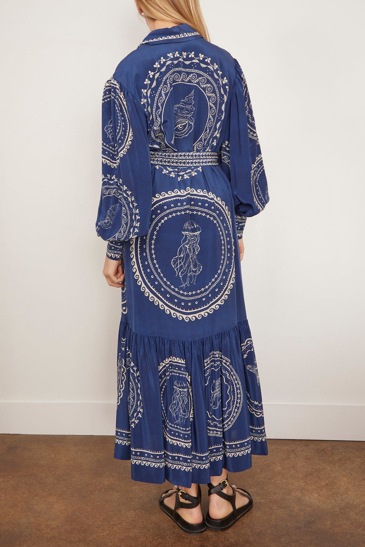 Oceane Silk Shirtdress in Blue (TS) - Image 4