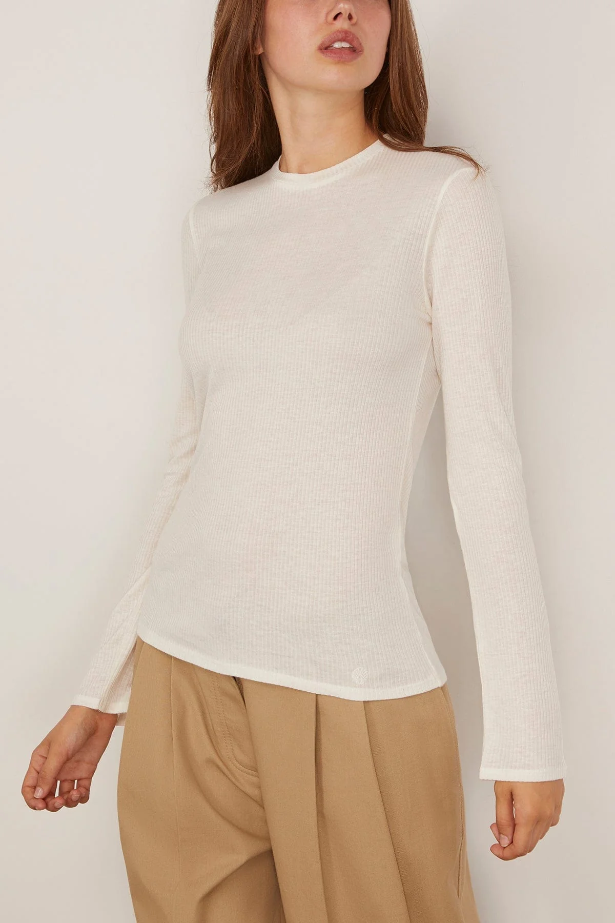 Ortigia Long Sleeve Top in Ivory - Image 3