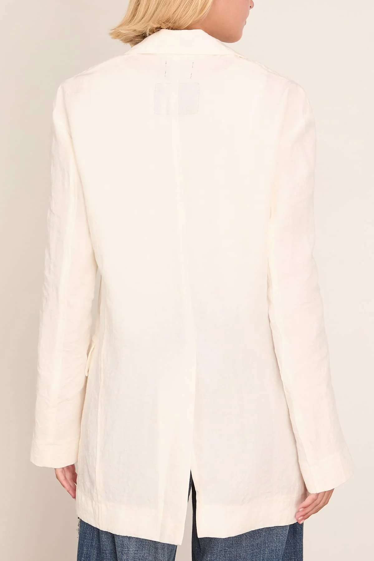 Oversized Ragged Blazer in White - Image 4