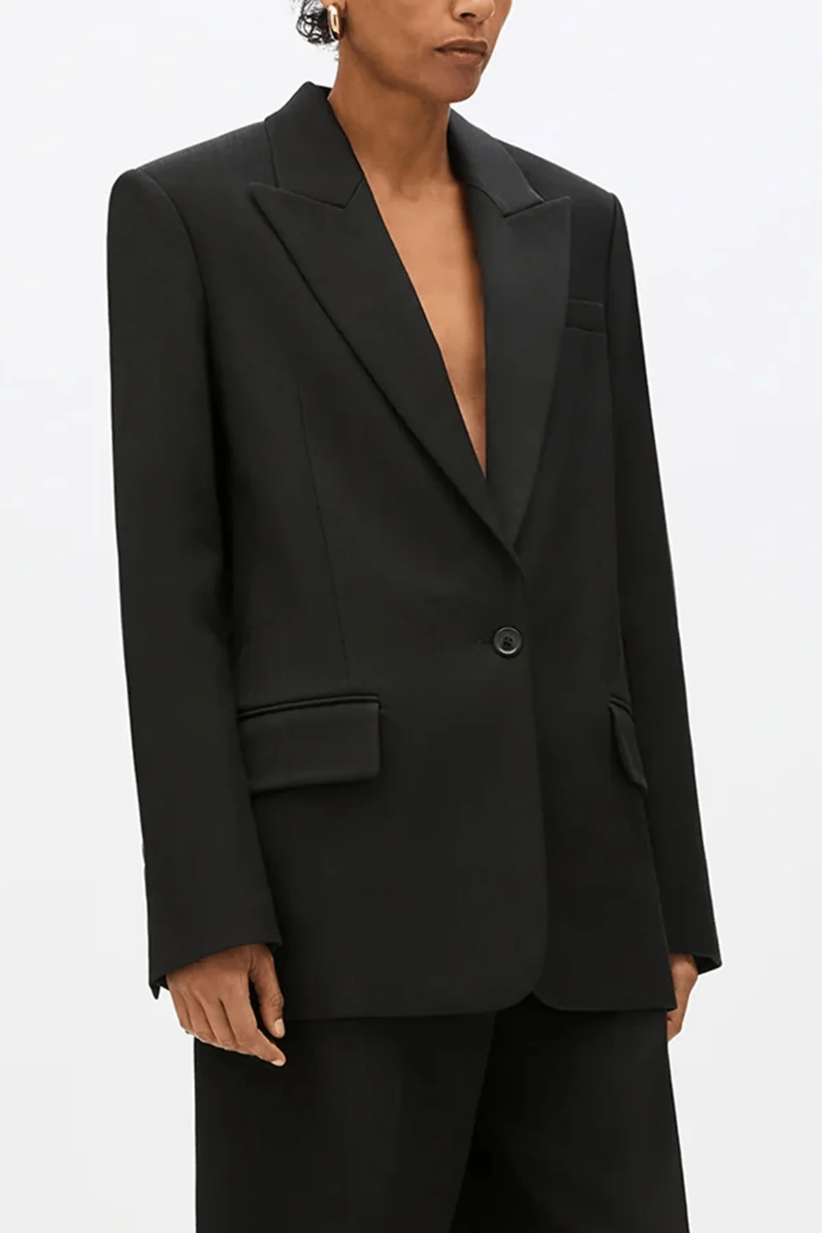 Oversized Tailored Jacket in Black - Image 3