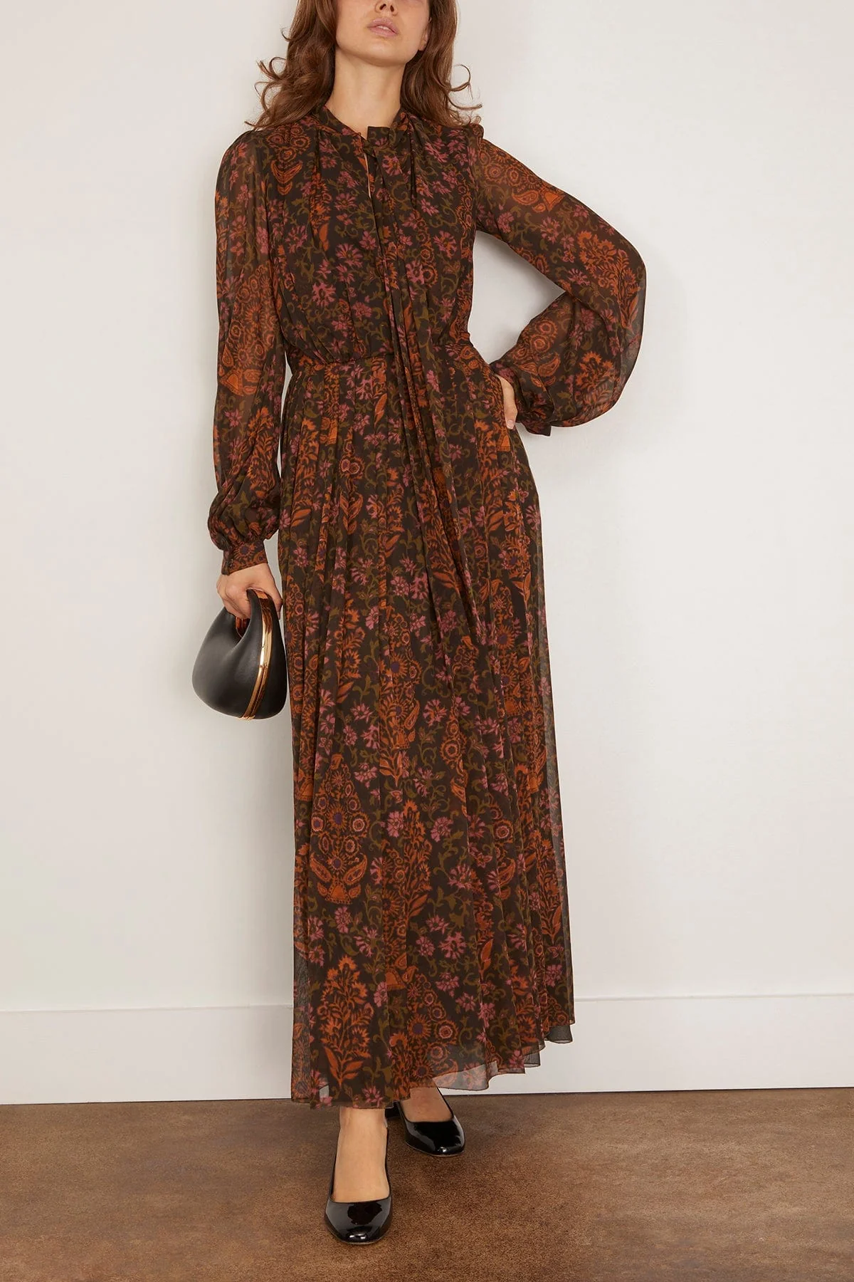 Paisley Dress in Brown - Image 2