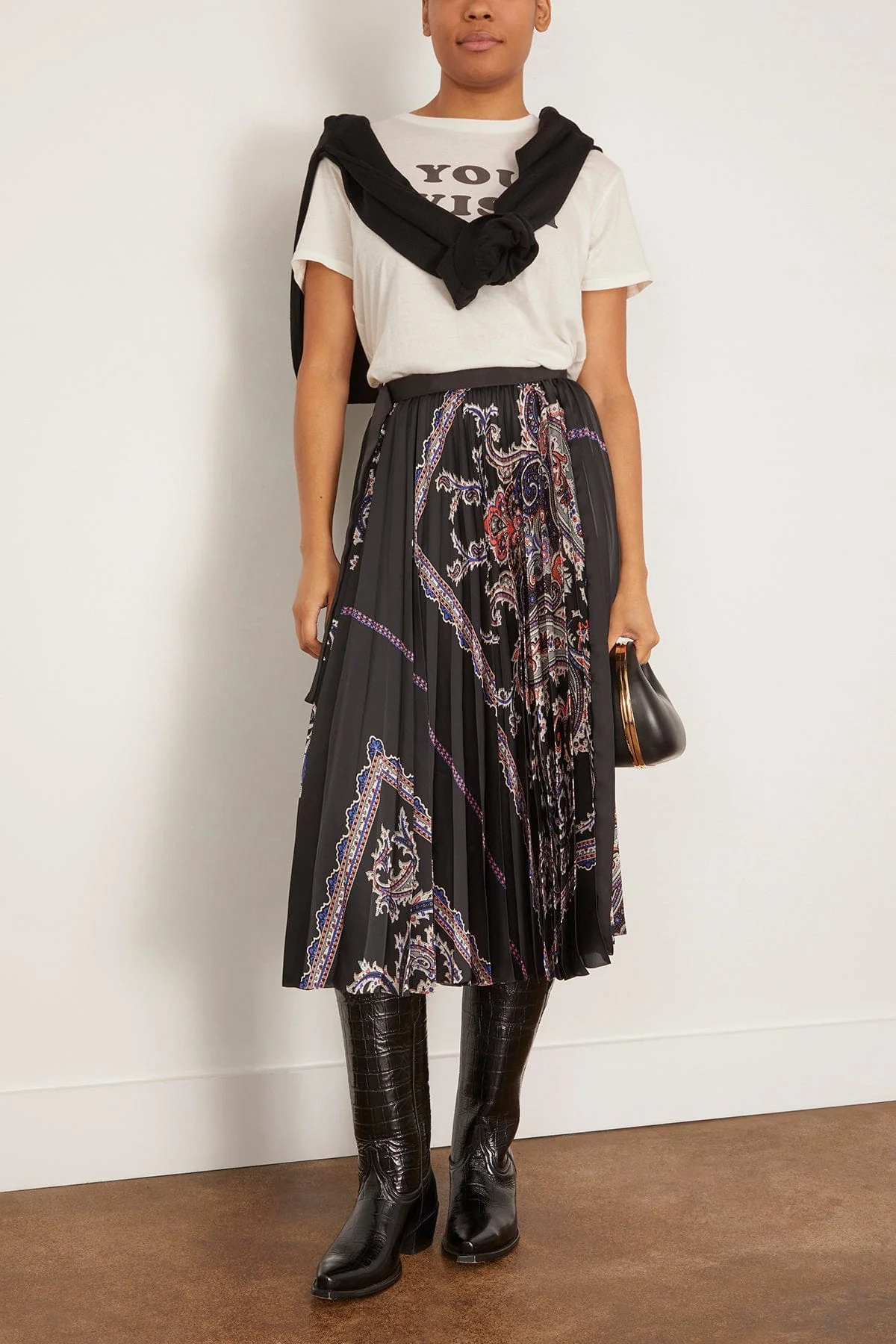 Paisley Print Skirt in Black - Image 2