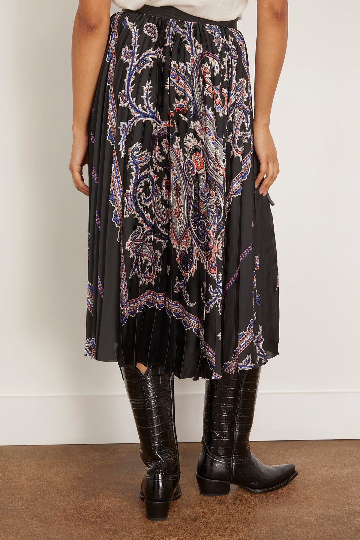 Paisley Print Skirt in Black - Image 4