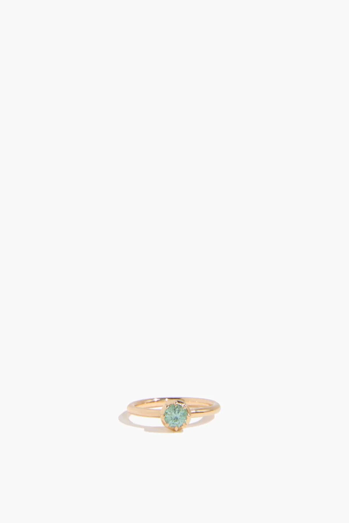 Paraíba Tourmaline Button Back Pinky Ring in 18k Yellow Gold