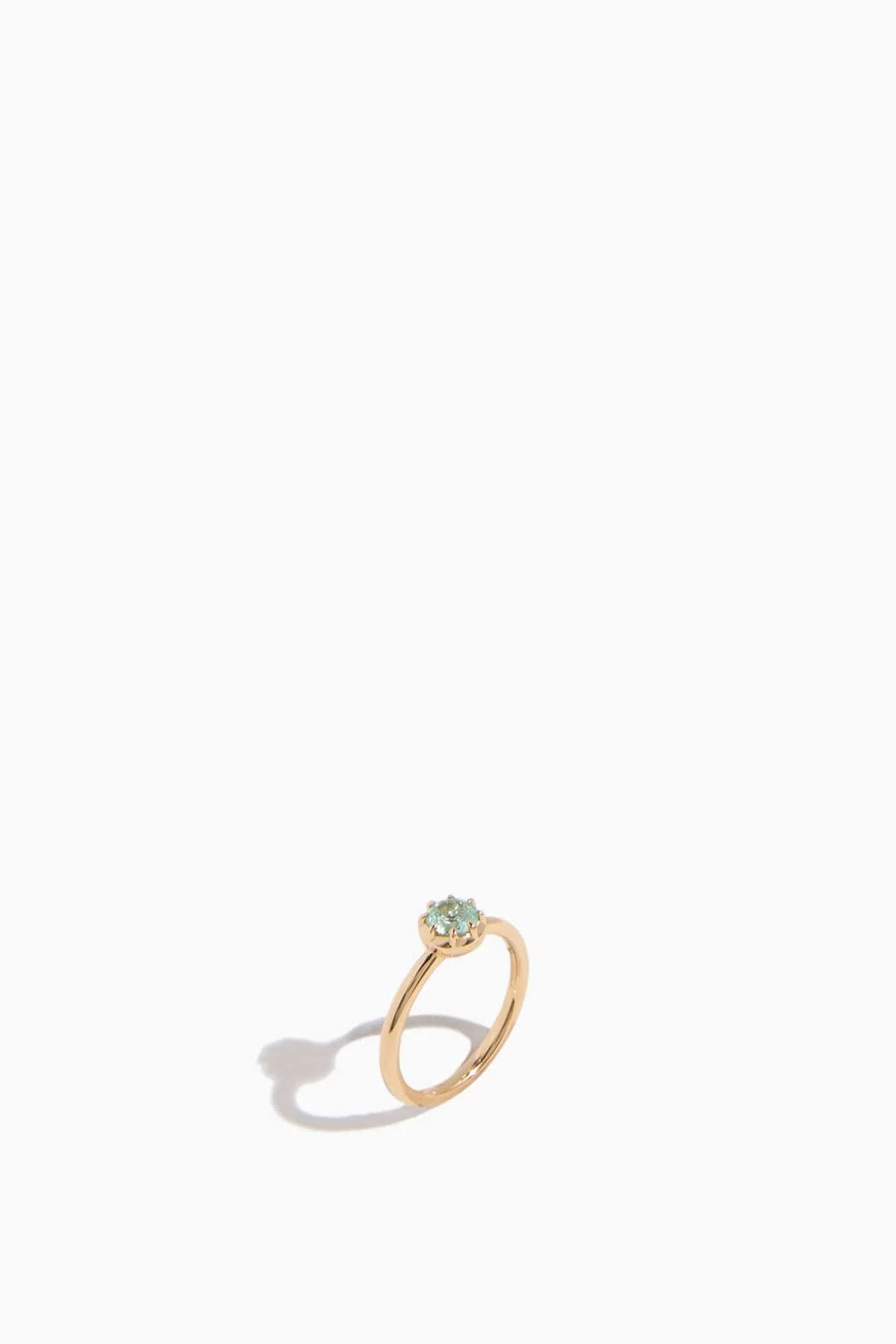 Paraíba Tourmaline Button Back Pinky Ring in 18k Yellow Gold - Image 3