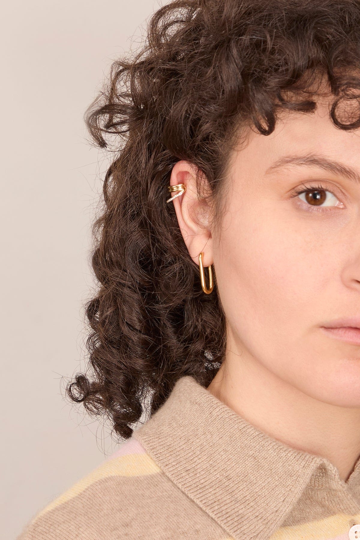 Pave Concero Ear Cuff in Gold - Image 2