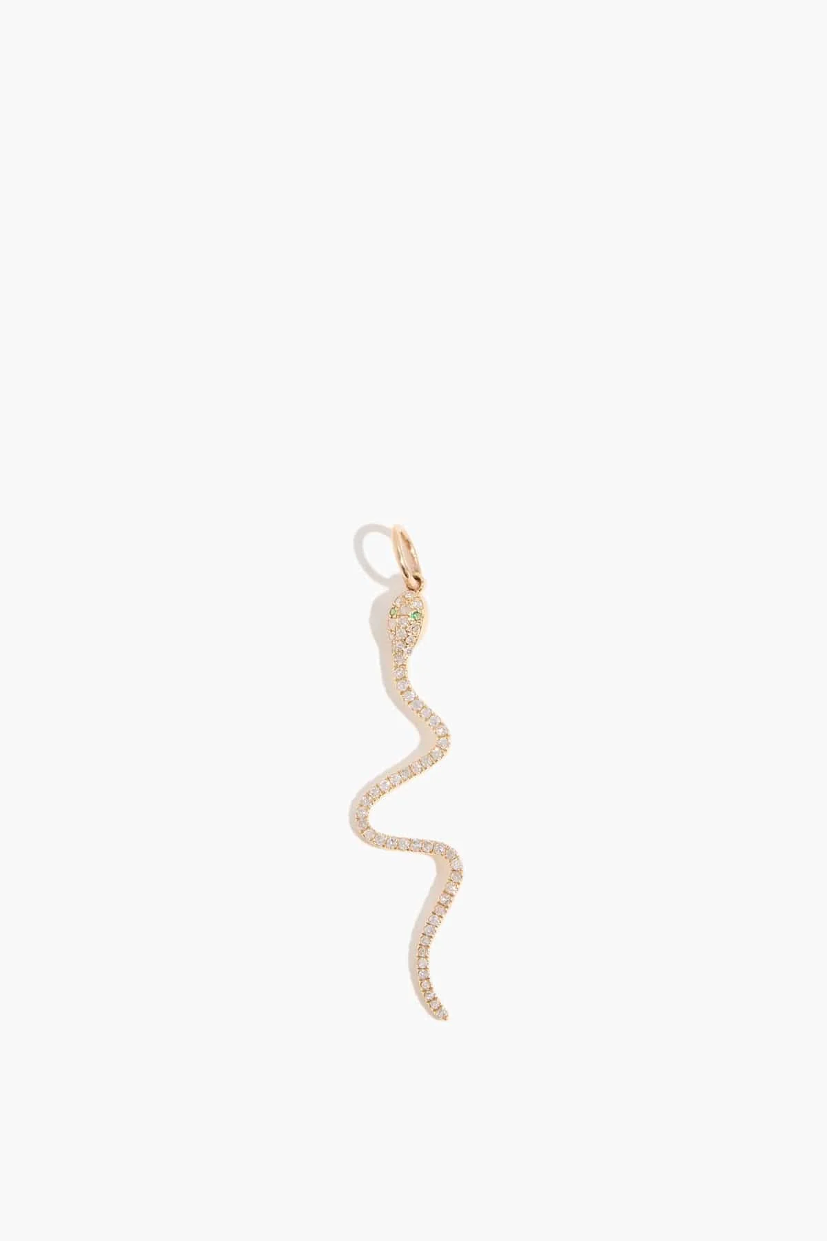 Pave Diamond Snake Pendant in 14k Yellow Gold
