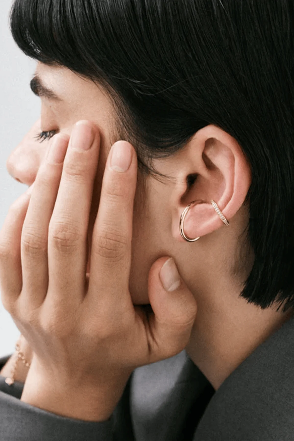 Pave Sonder Ear Cuff in Gold - Image 3