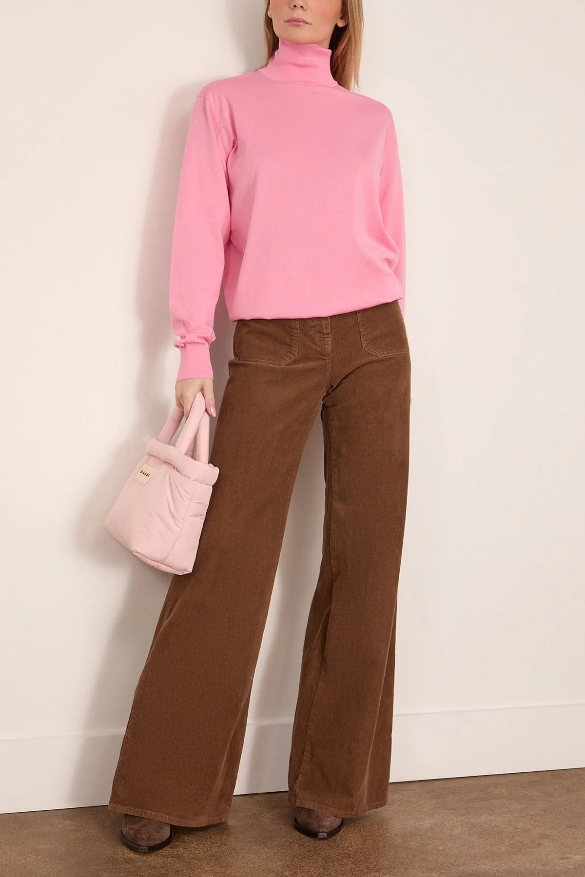 Perfect Turtleneck Pullover in Bubble Gum Pink - Image 2