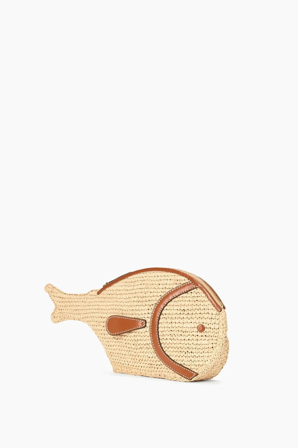 Pesce Raffia Clutch in Natural/Tan - Image 3