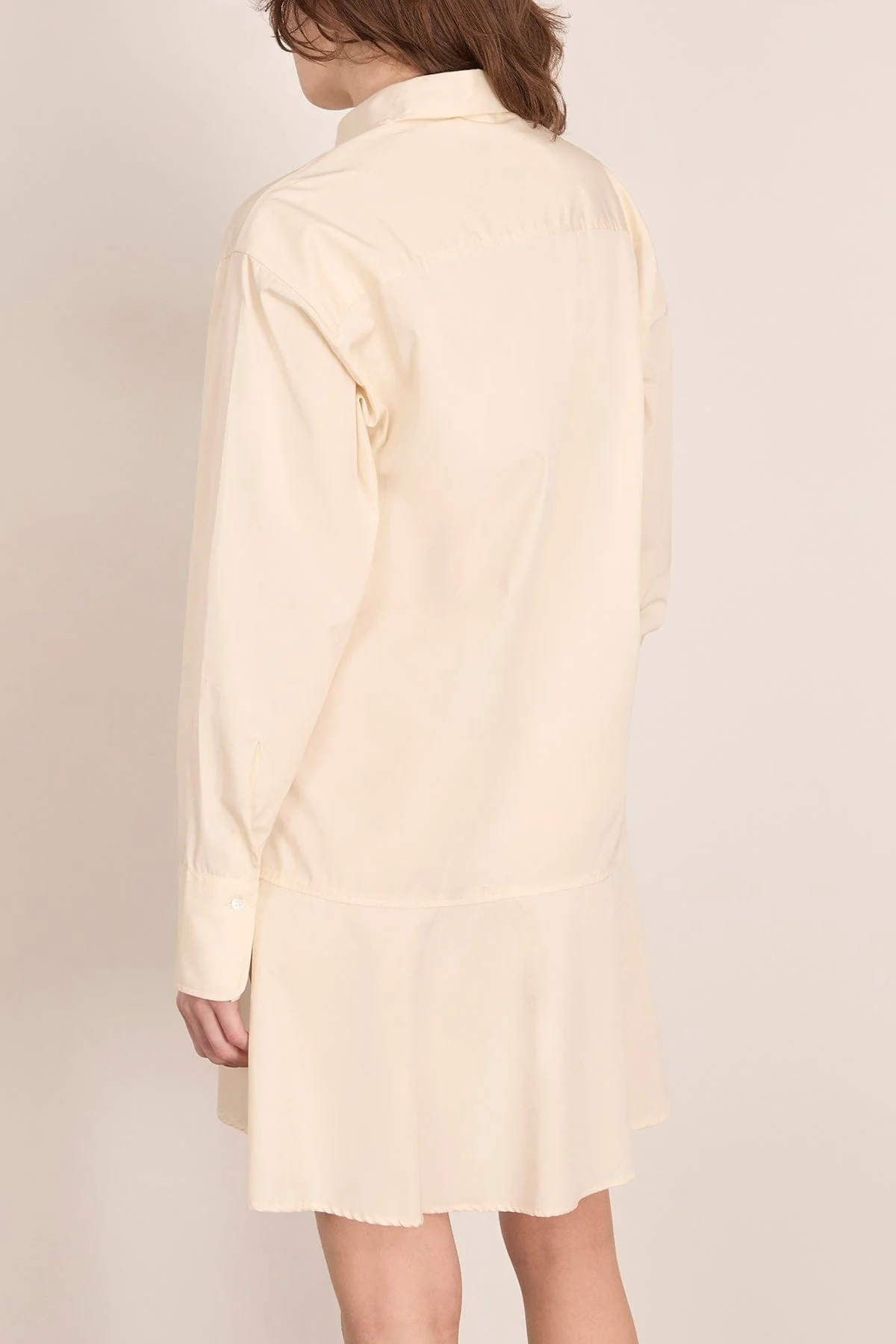 Petal Bottom Shirt Dress in Off White - Image 4