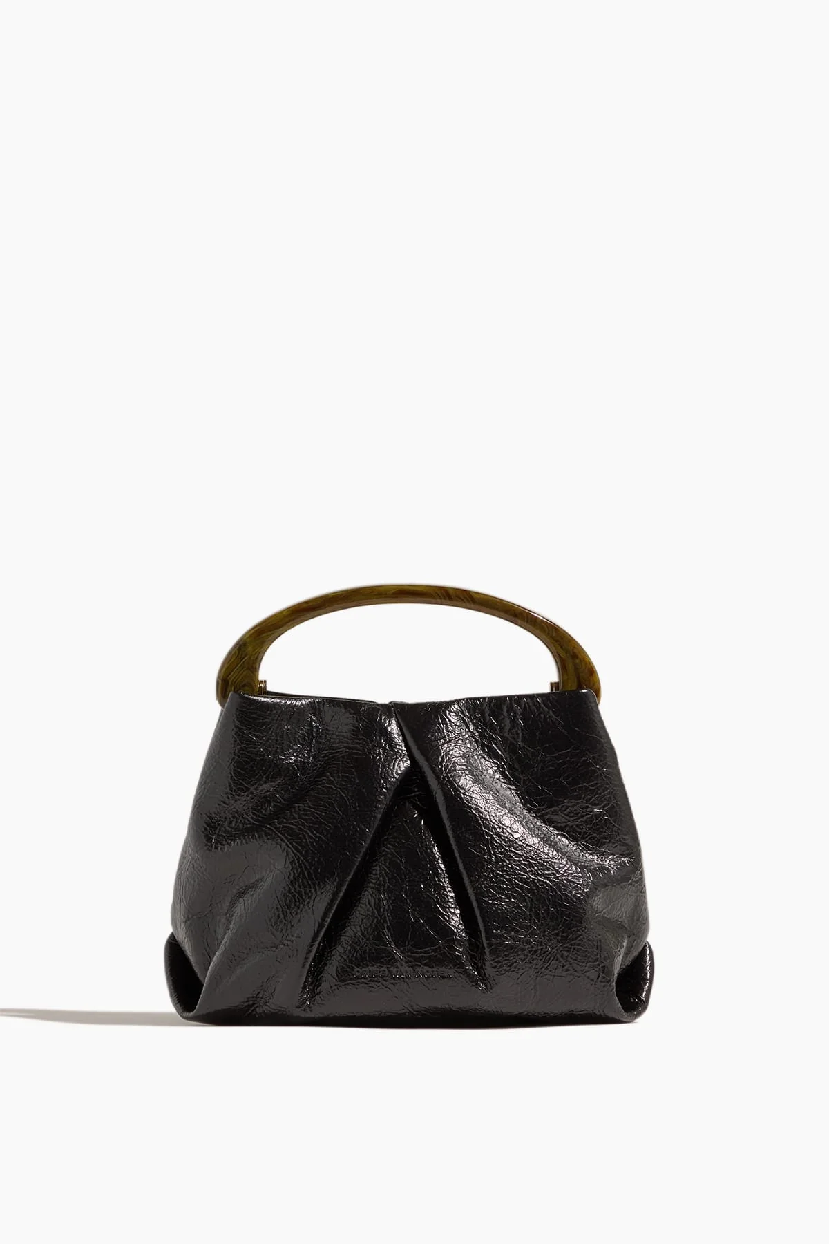 Pleated Leather Bag in Black