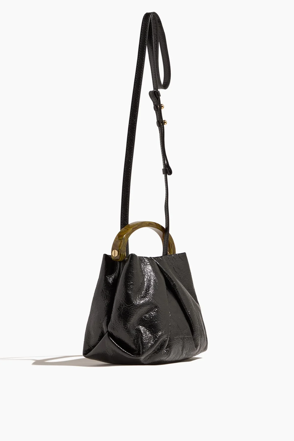 Pleated Leather Bag in Black - Image 4