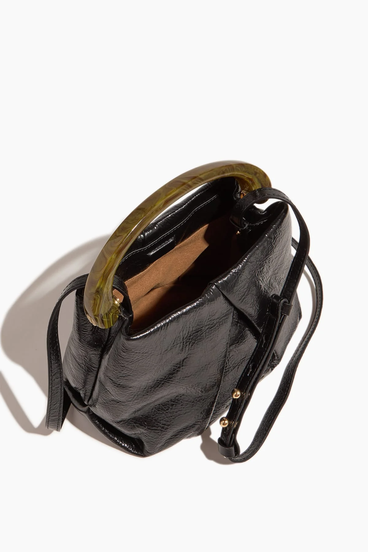 Pleated Leather Bag in Black - Image 5