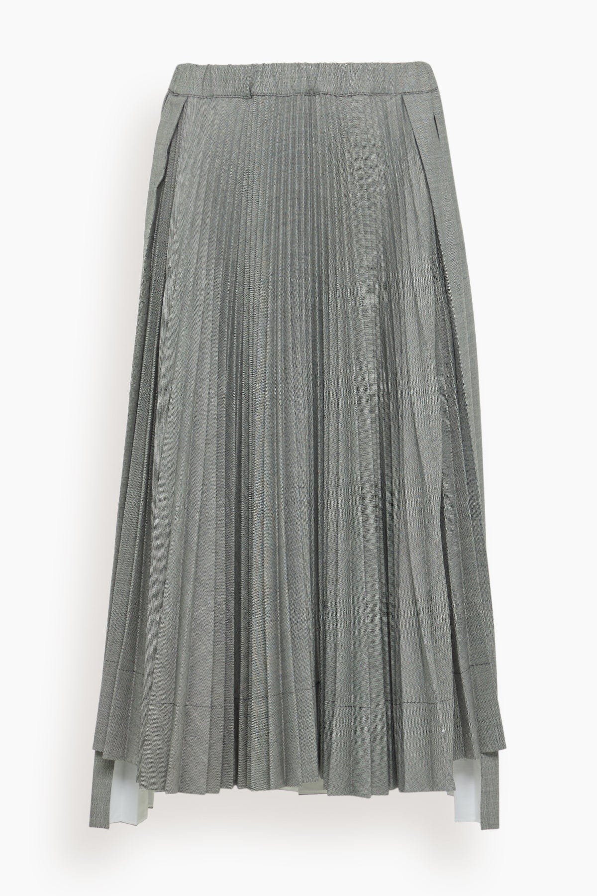 Pleated Skirt in Black Melange