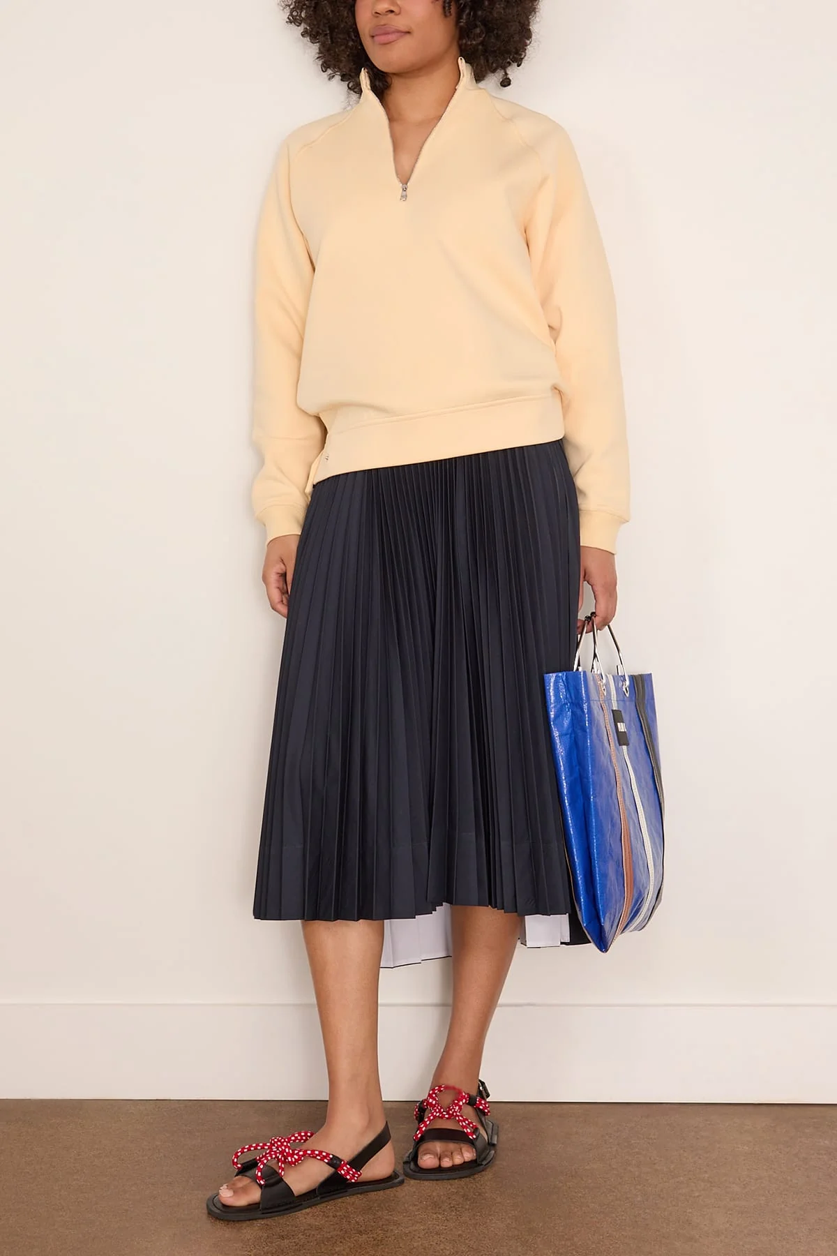 Pleated Skirt in Blue Black - Image 2