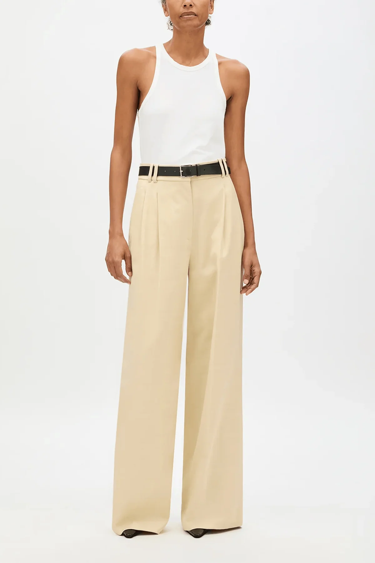 Pleated Trouser in Sand - Image 2