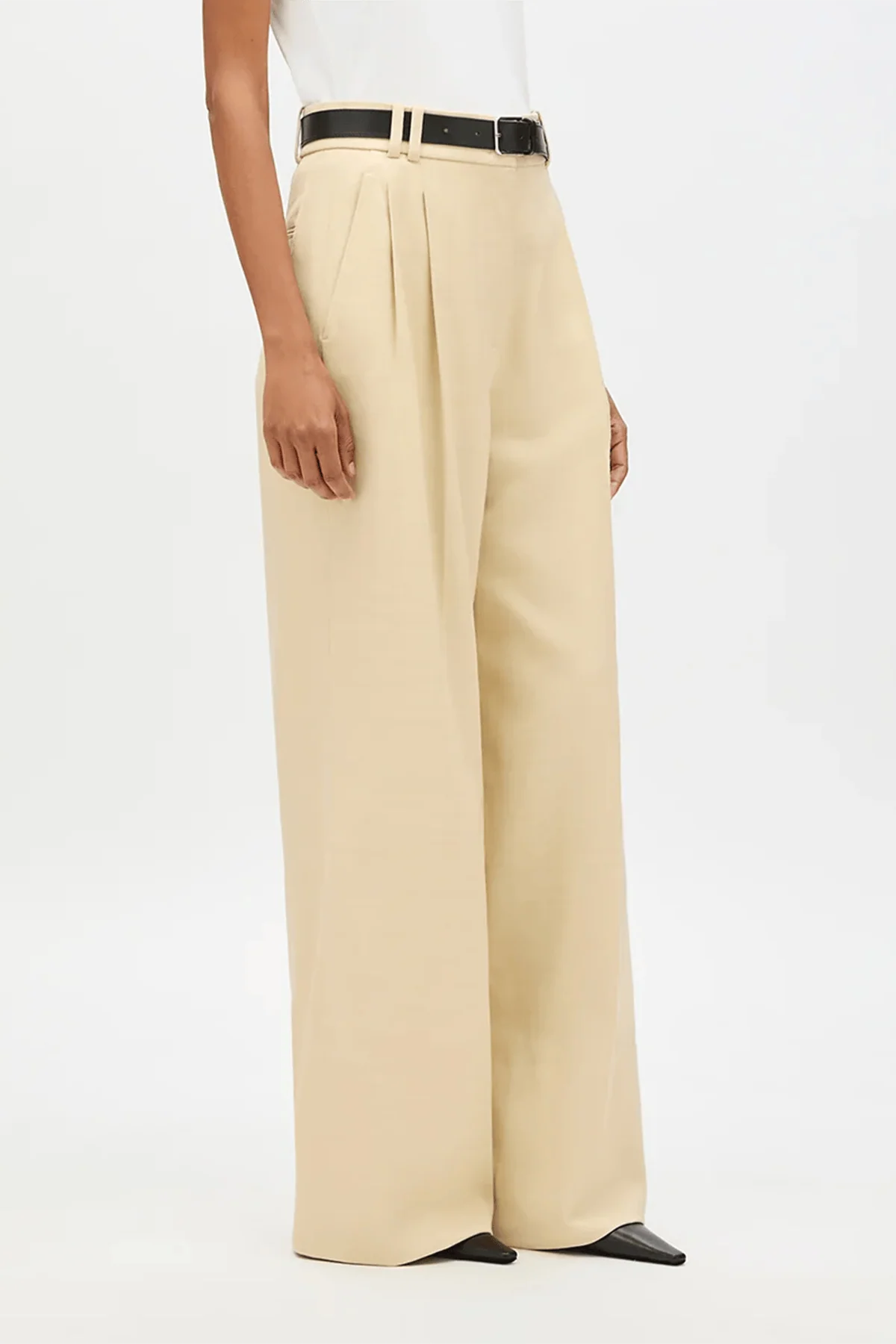 Pleated Trouser in Sand - Image 3