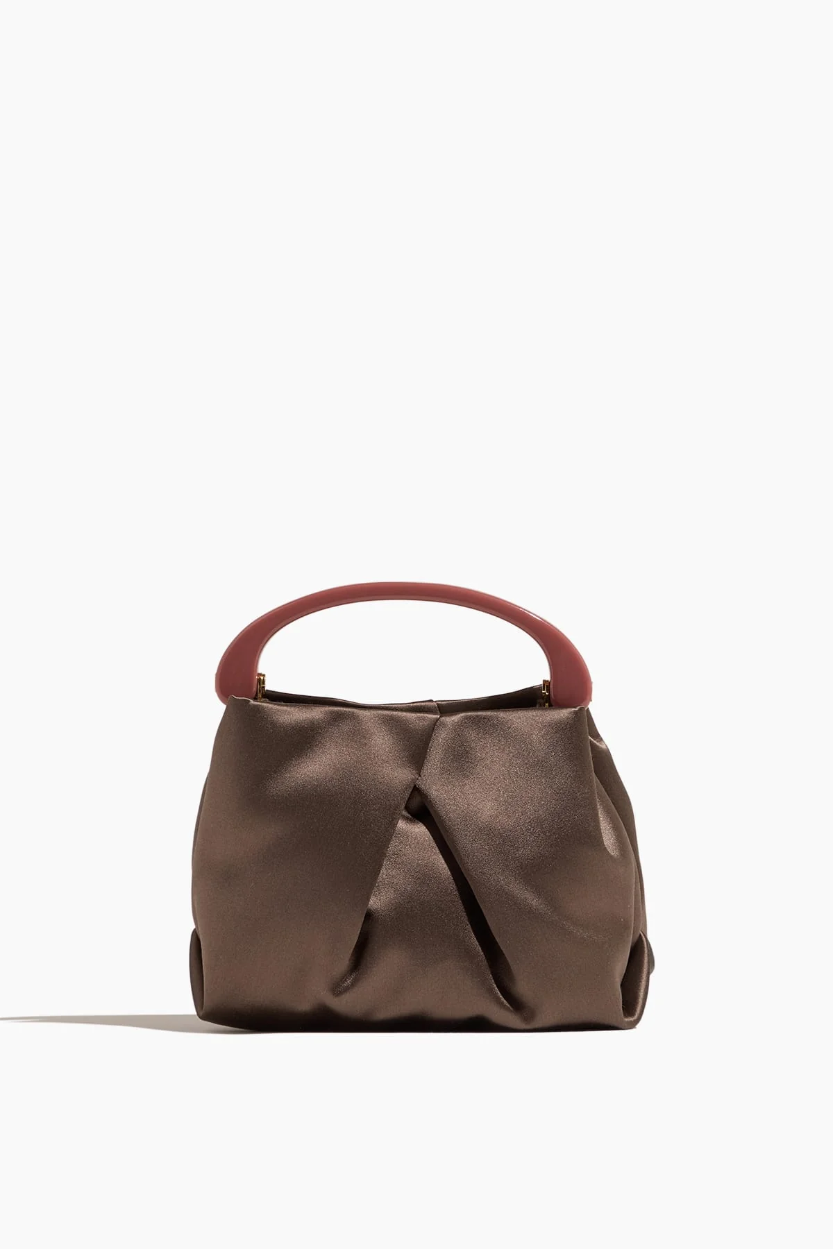 Pleated Velvet Bag in Dark Brown