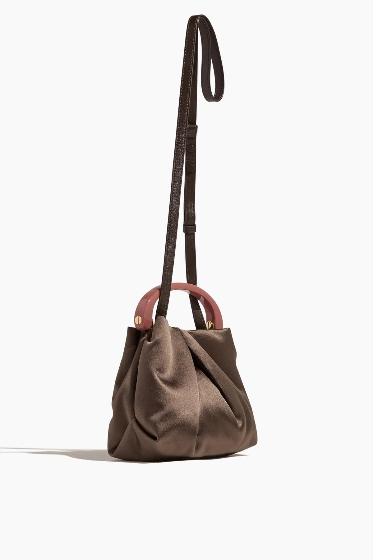 Pleated Velvet Bag in Dark Brown - Image 4